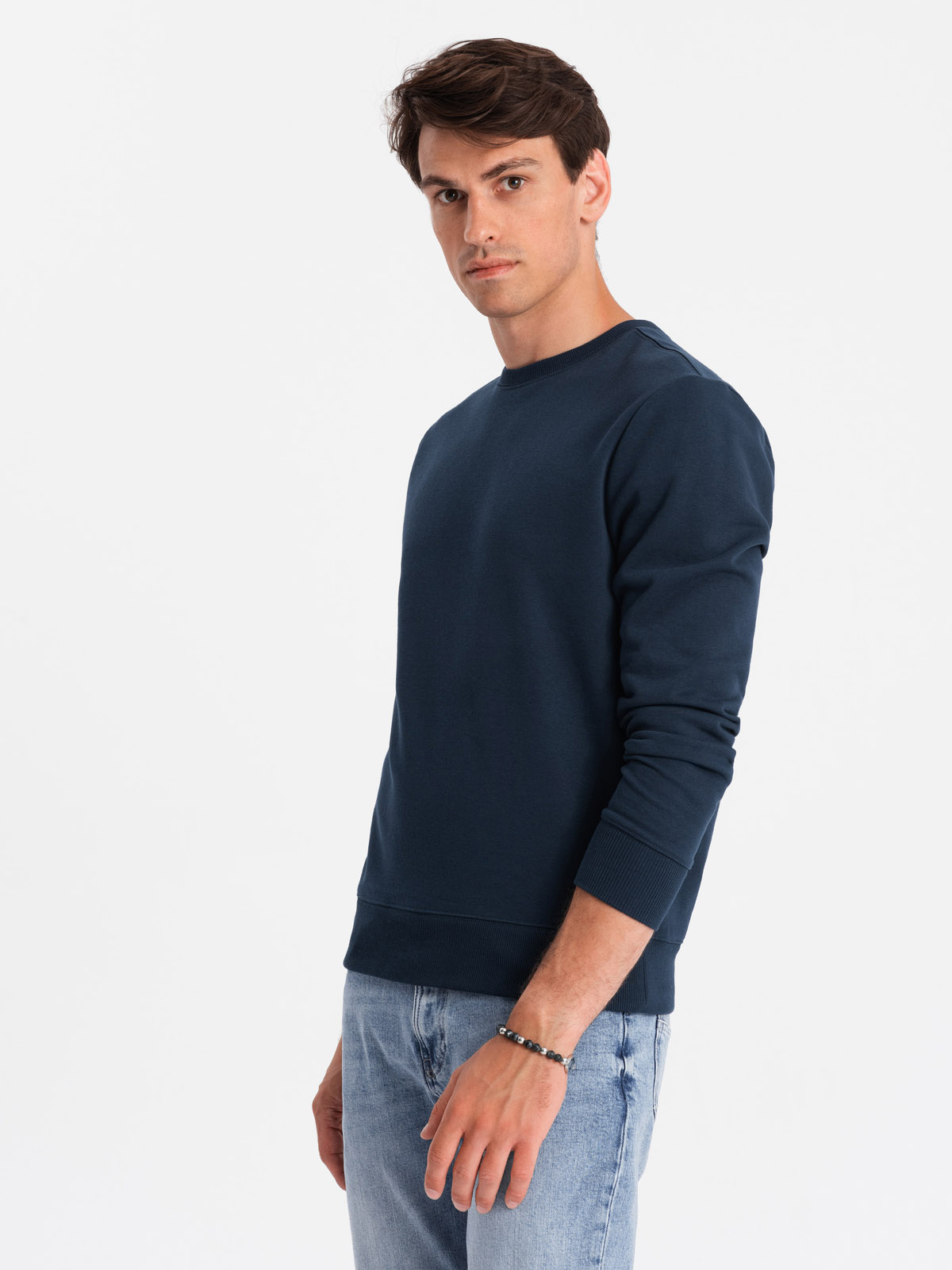 Ombre BASIC men&#039;s cotton non-stretch sweatshirt - navy blue