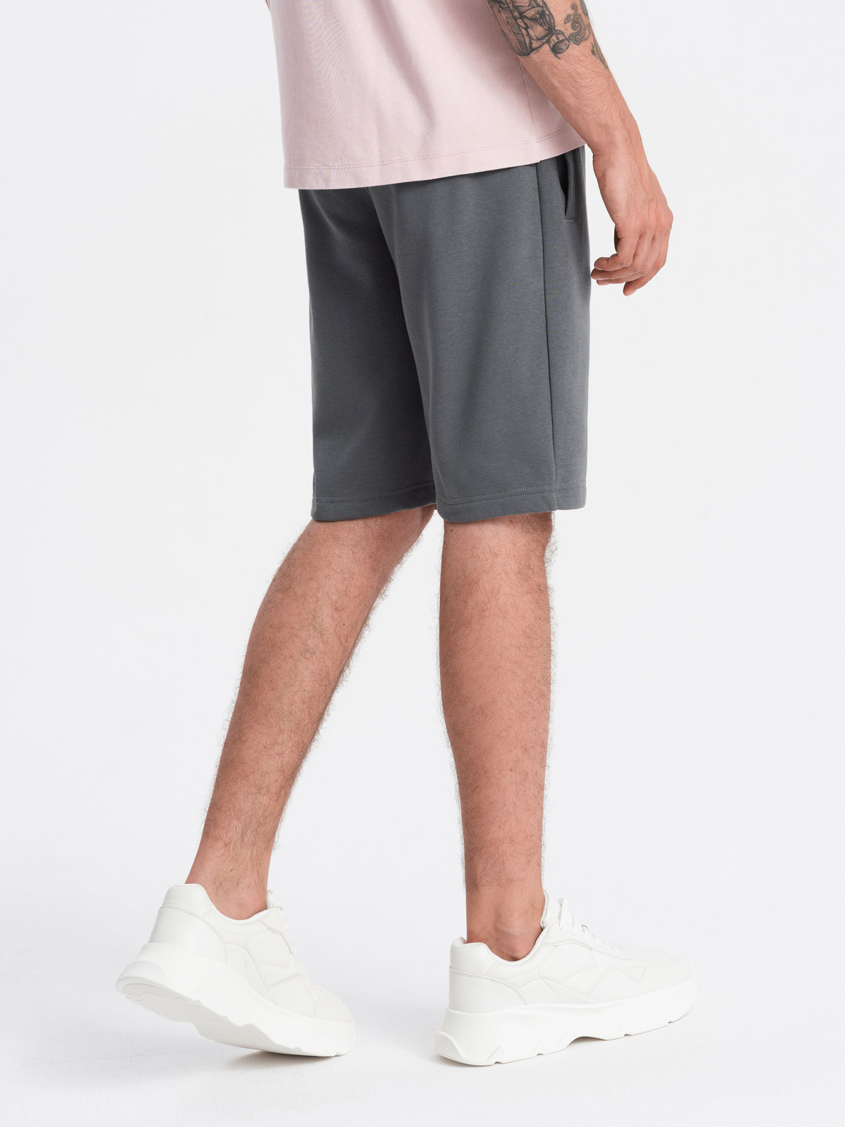 Ombre Men&#039;s BASIC cotton sweat shorts - graphite