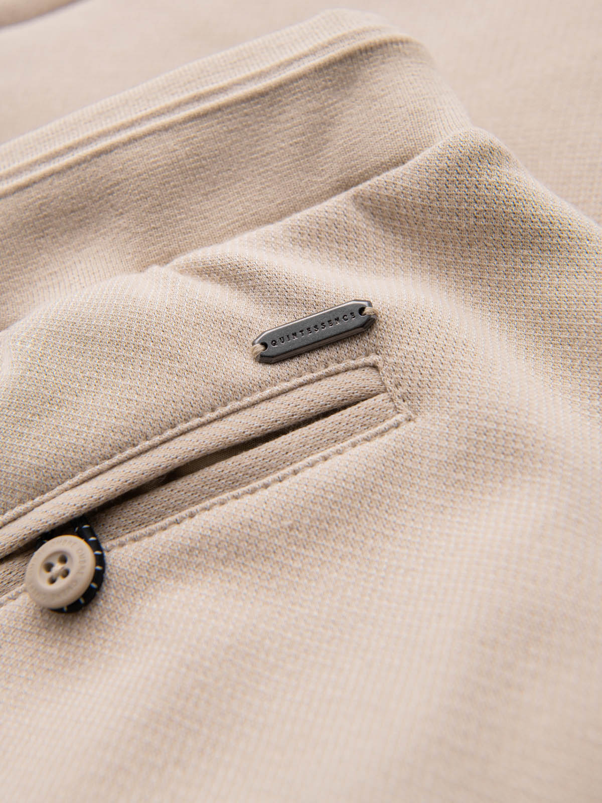 Ombre Casual men&#039;s SLIM FIT jacquard knit shorts - beige