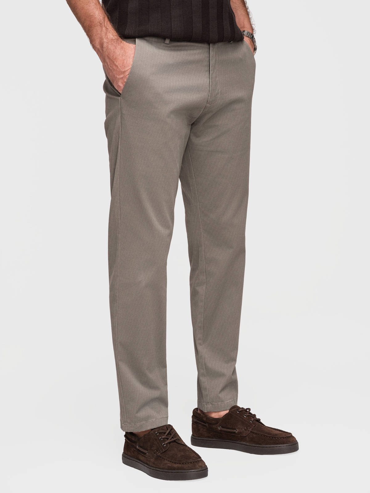 Ombre Men's REGULAR FIT chino trousers with fine texture