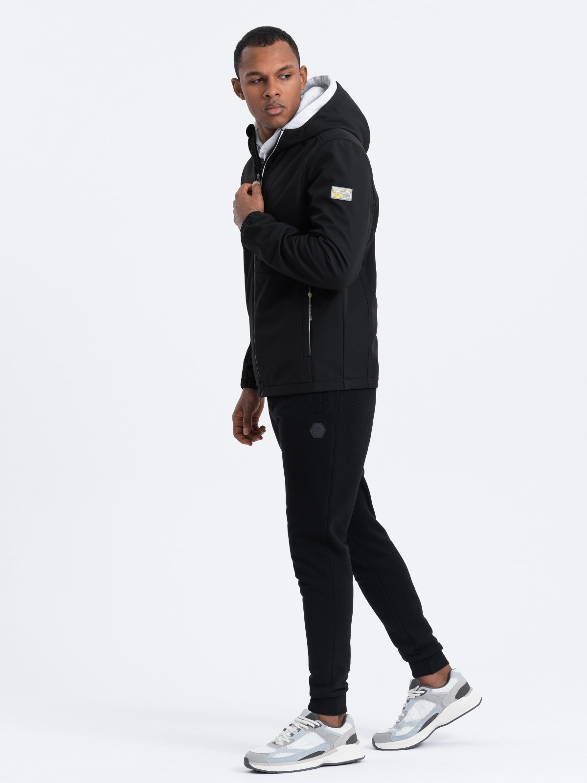 Pánska SOFTSHELL bunda Ombre s flísovou podšívkou - čierna