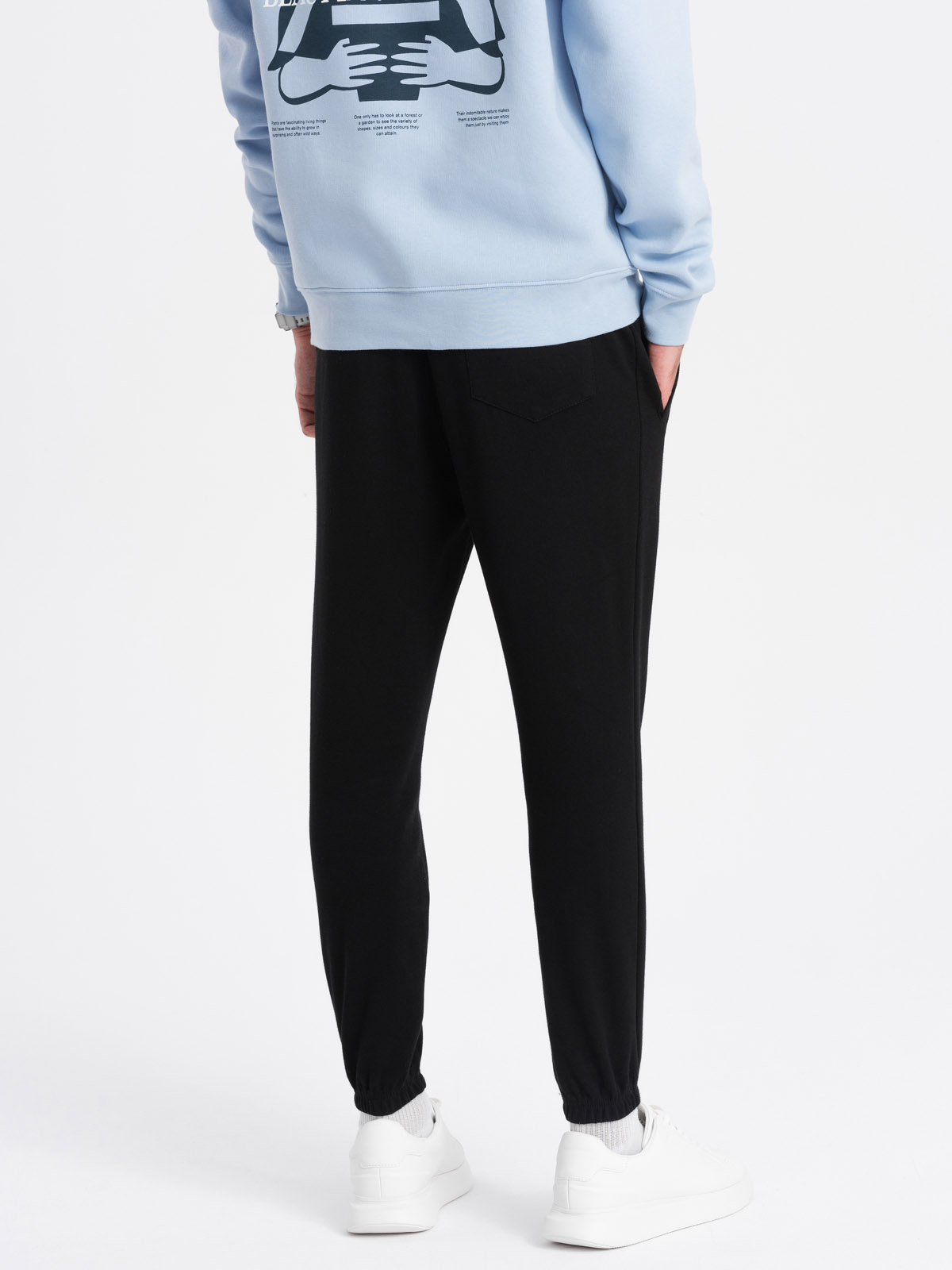 Ombre CARROT men&#039;s structured knit sweatpants - black