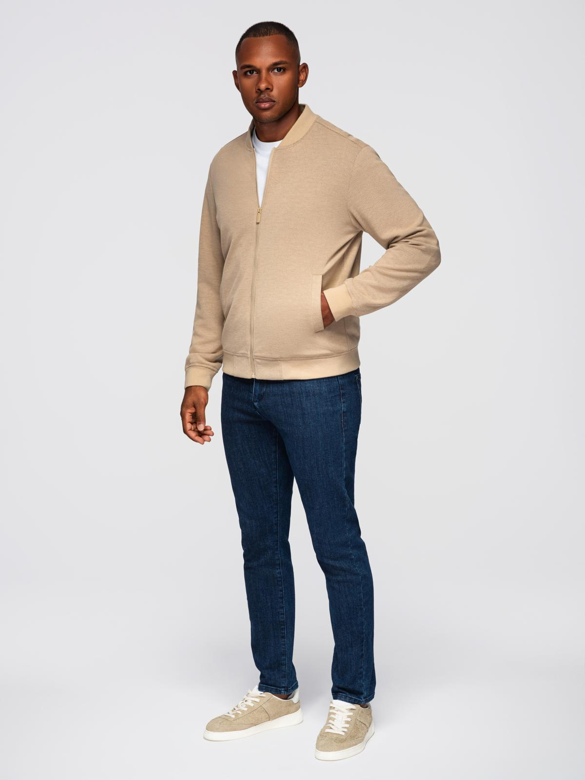 Ombre Men&#039;s raglan sleeve bomber jacket - warm beige