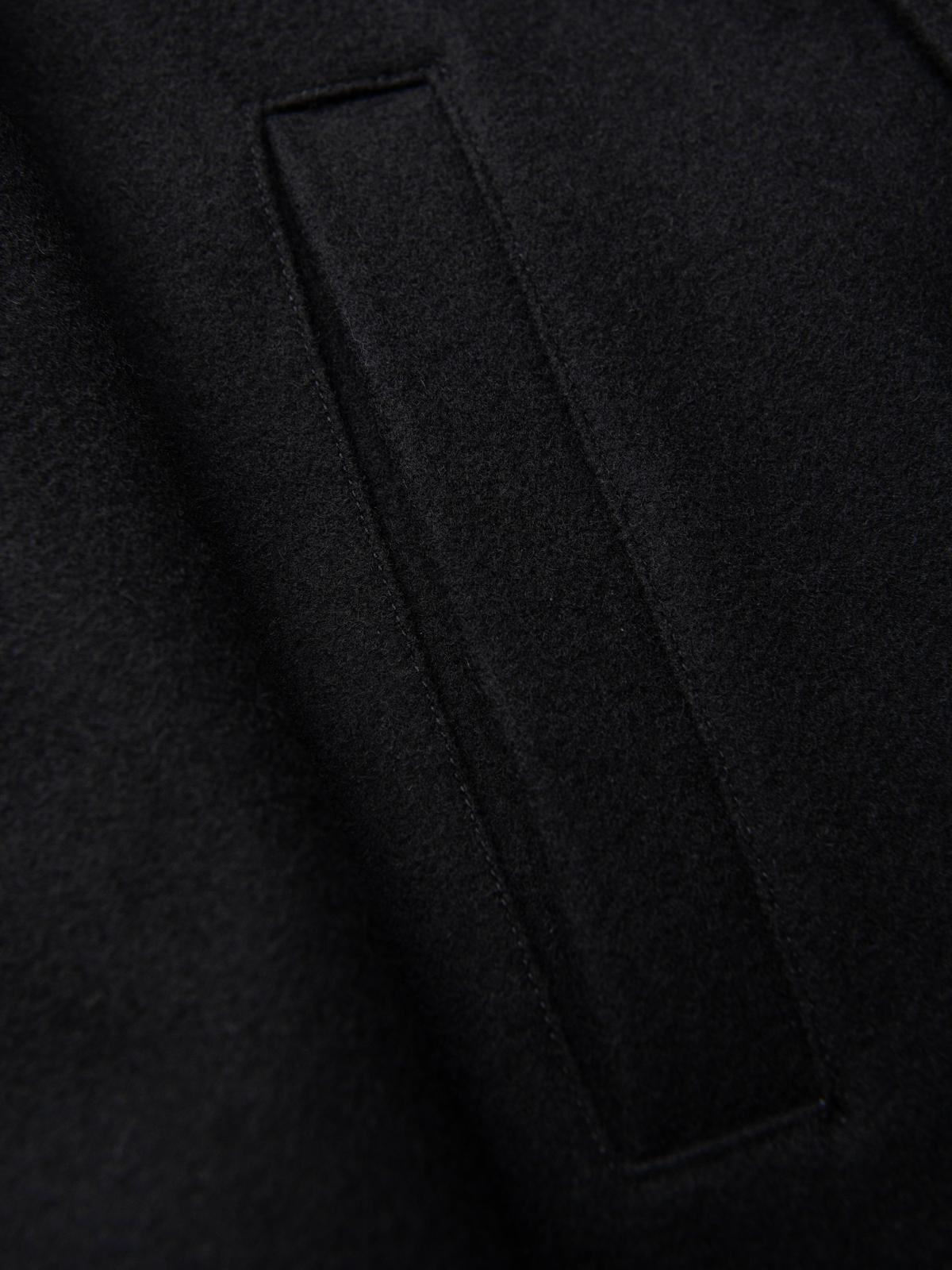 Ombre Elegant military double-breasted coat for men with wool - black
