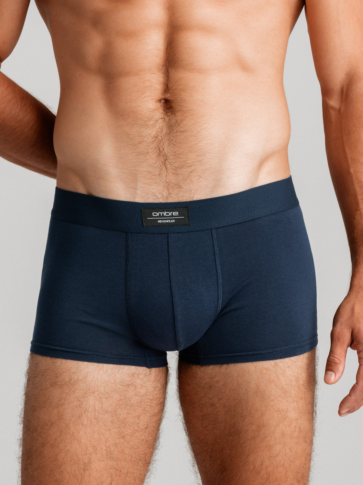 Ombre BASIC men&#039;s single color matching boxer shorts with elastane - 3 pack mix OM-UNBB