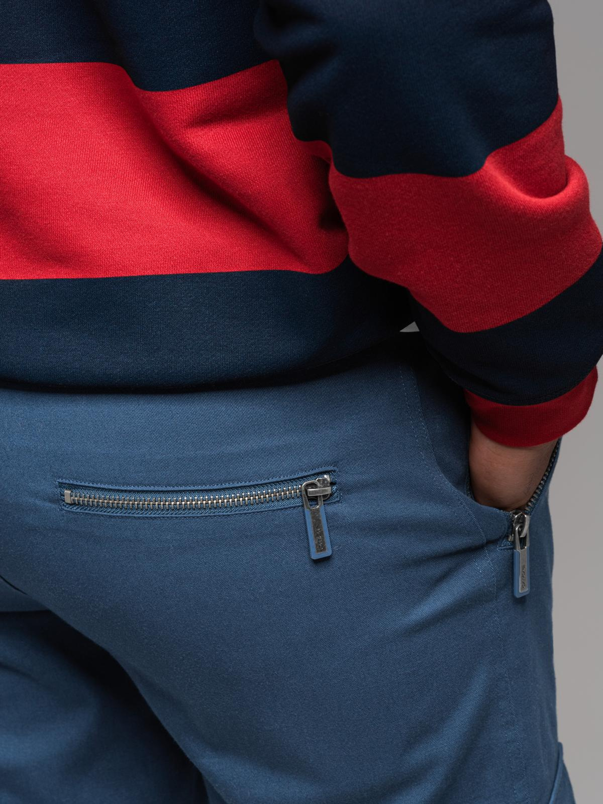 Ombre Men&#039;s STRAIGHT LEG cargo pants with zippered pockets - dark blue