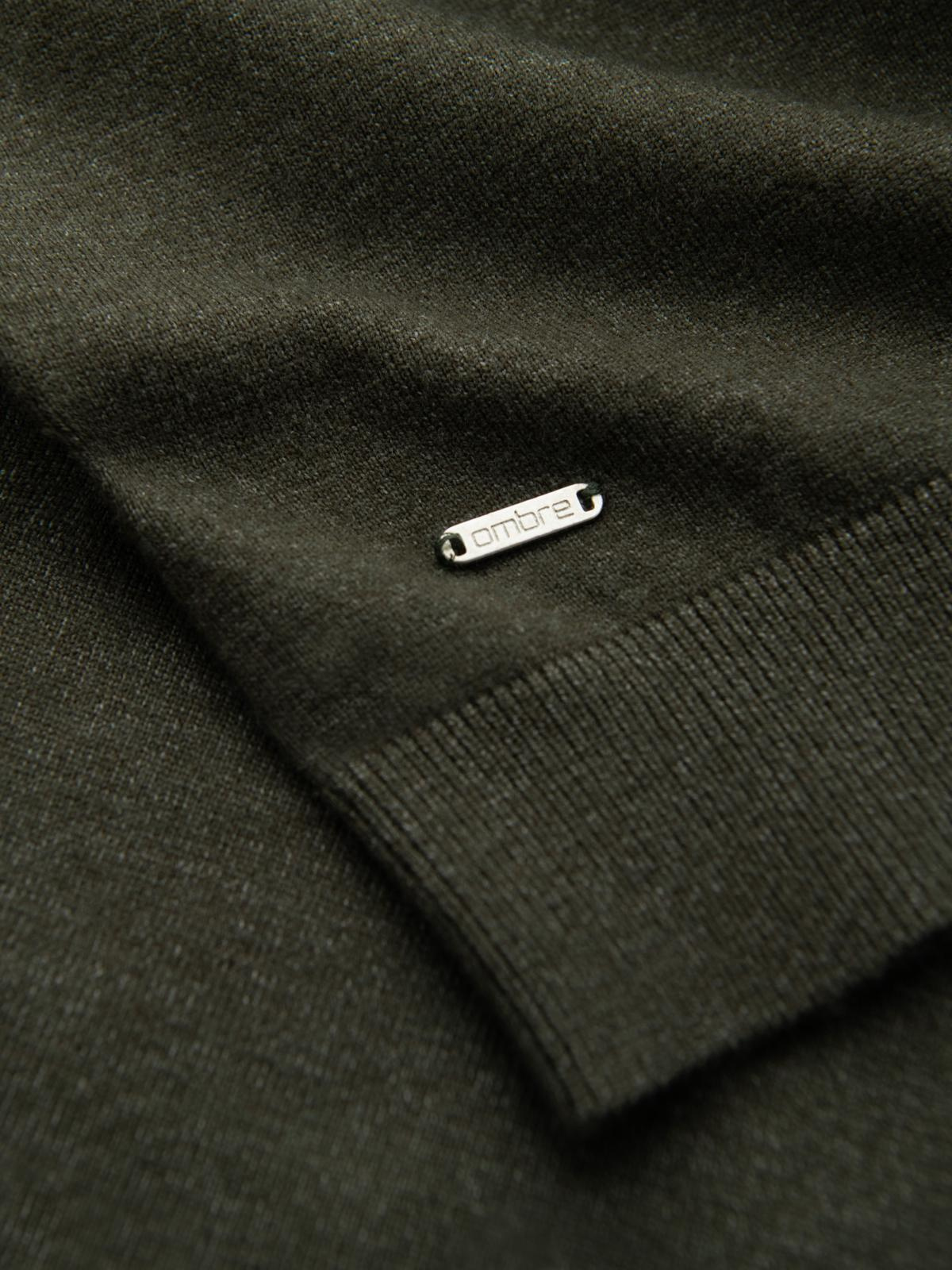 Ombre Men&#039;s knitted turtleneck with viscose - dark grey