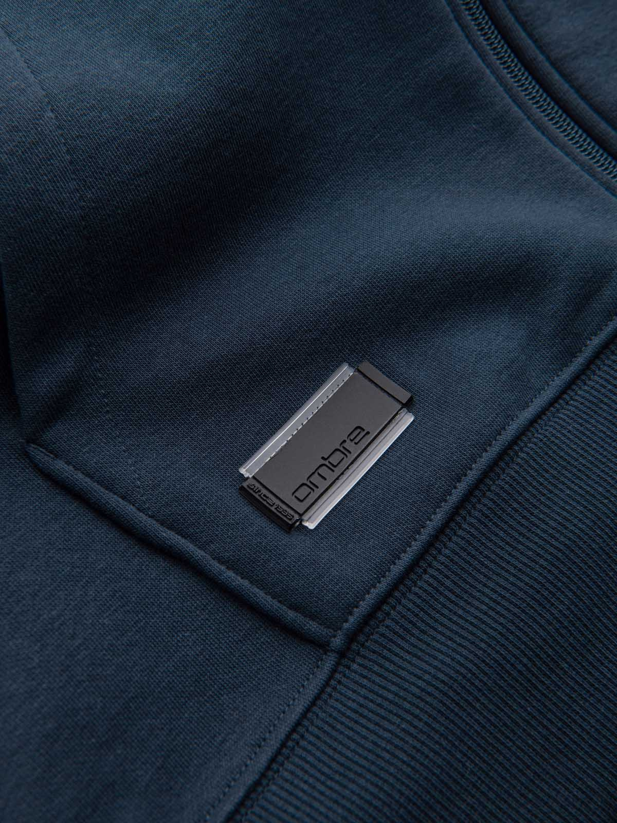 Ombre Men's unbuttoned BASIC sweatshirt - navy blue