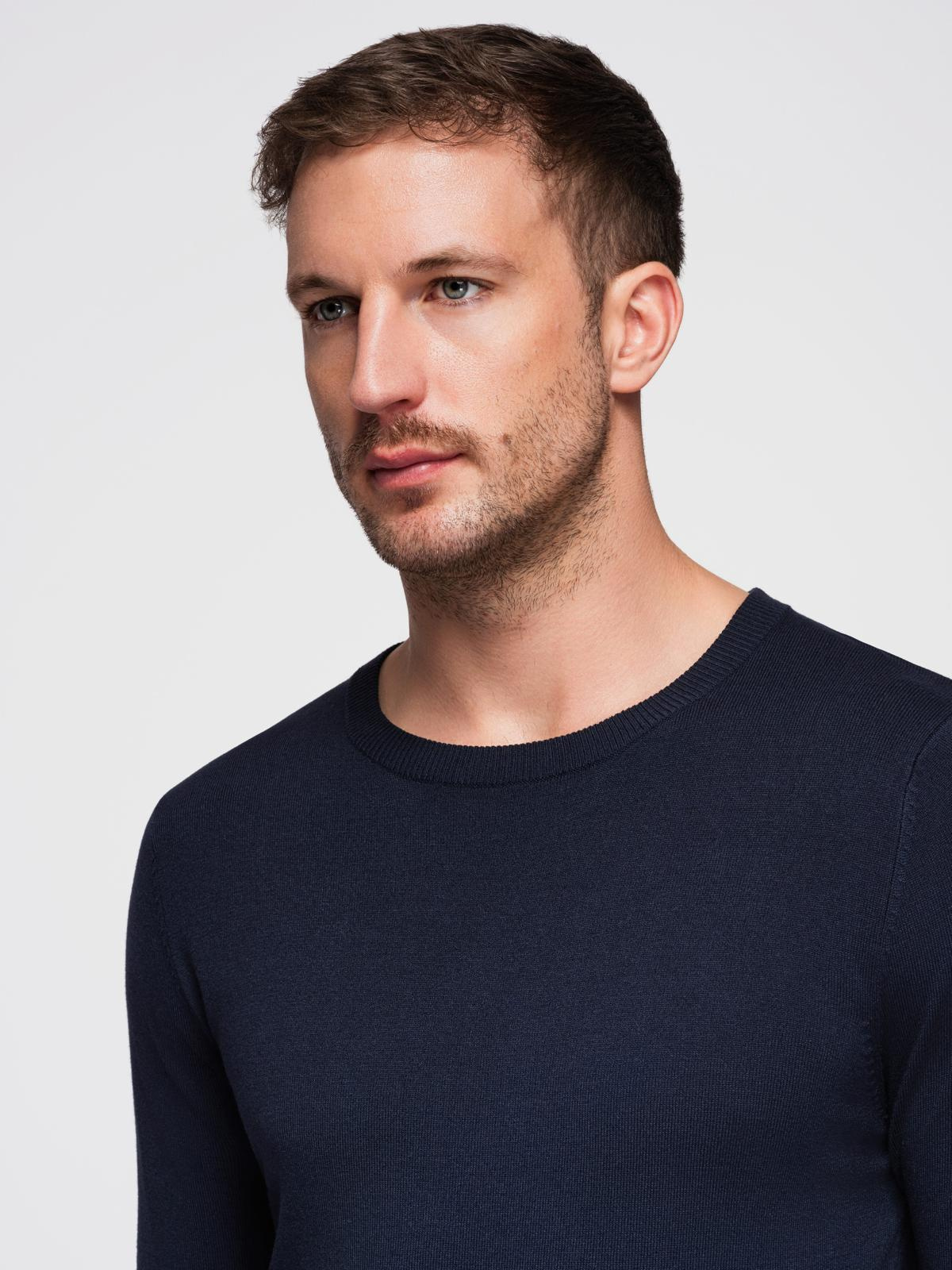 Ombre Classic men&#039;s sweater with round neckline - navy blue