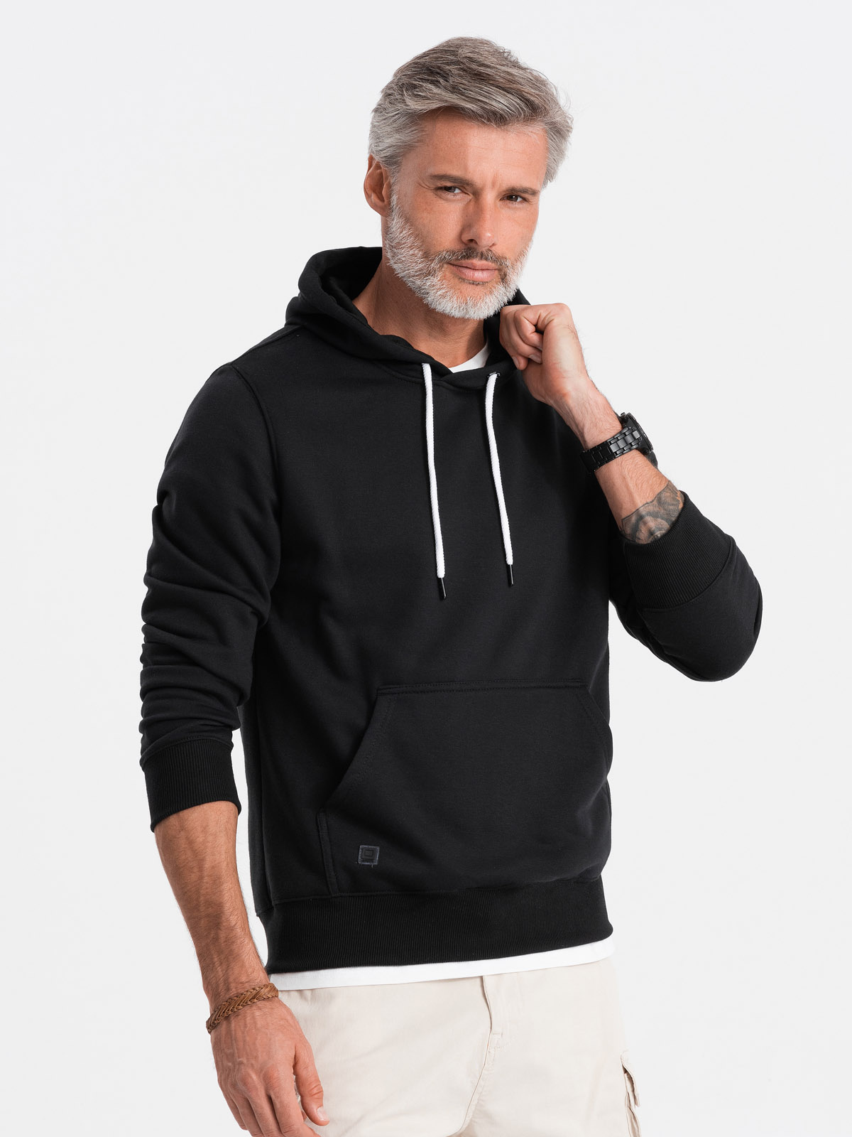 Ombre Men's hooded sweatshirt - black V OM-SSBN