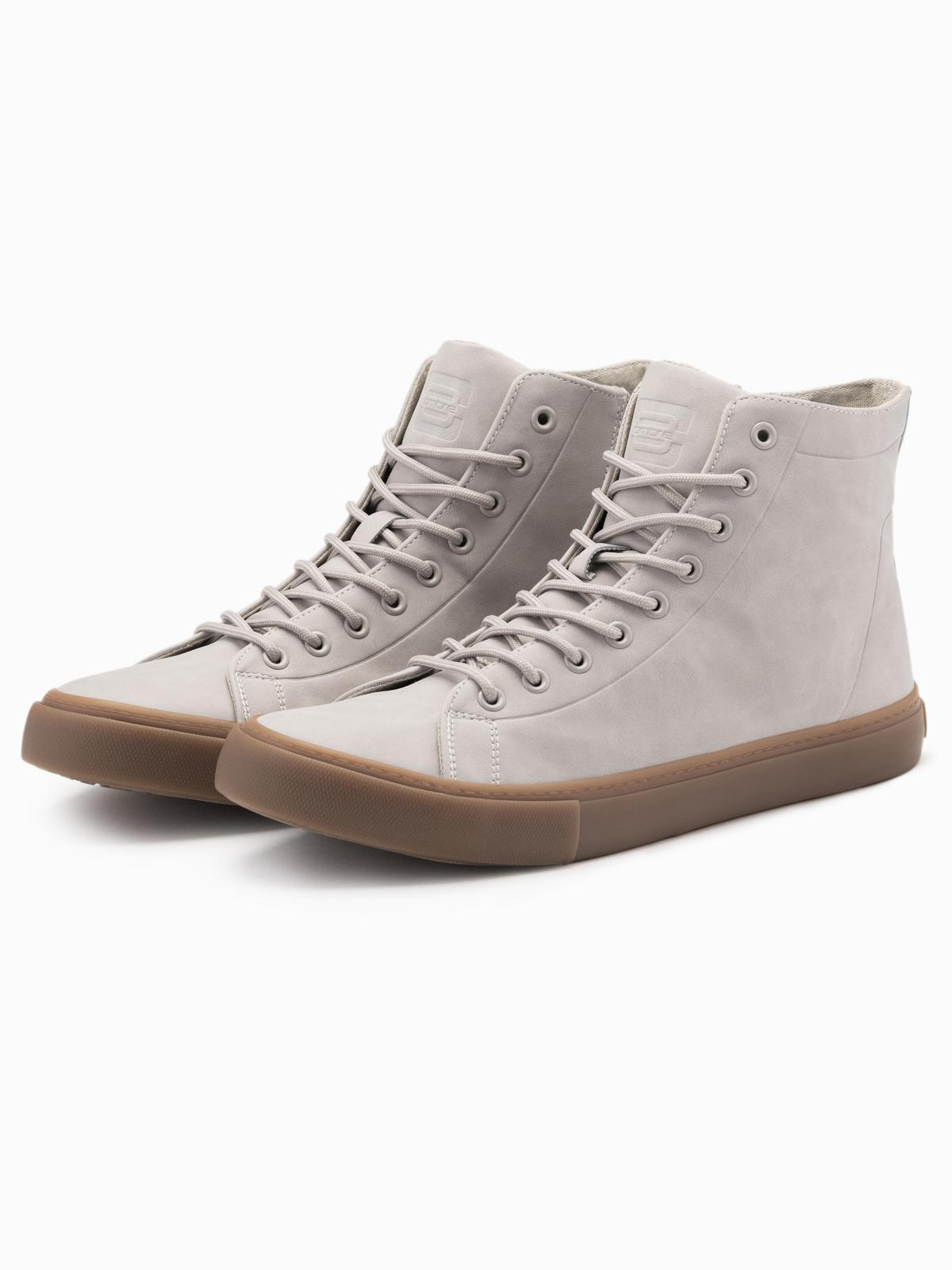 Ombre Men&#039;s ankle sneakers with rubber sole - ash