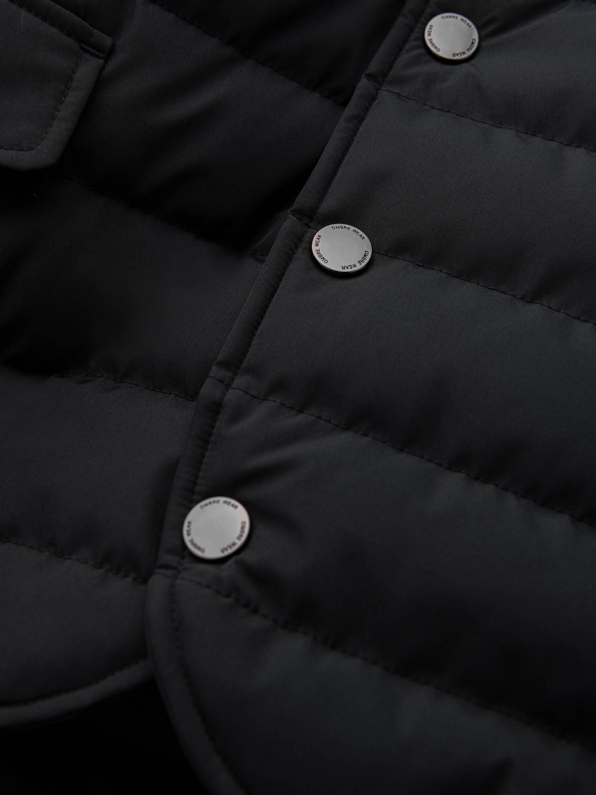Ombre Men&#039;s quilted jacket with jacket cut - black