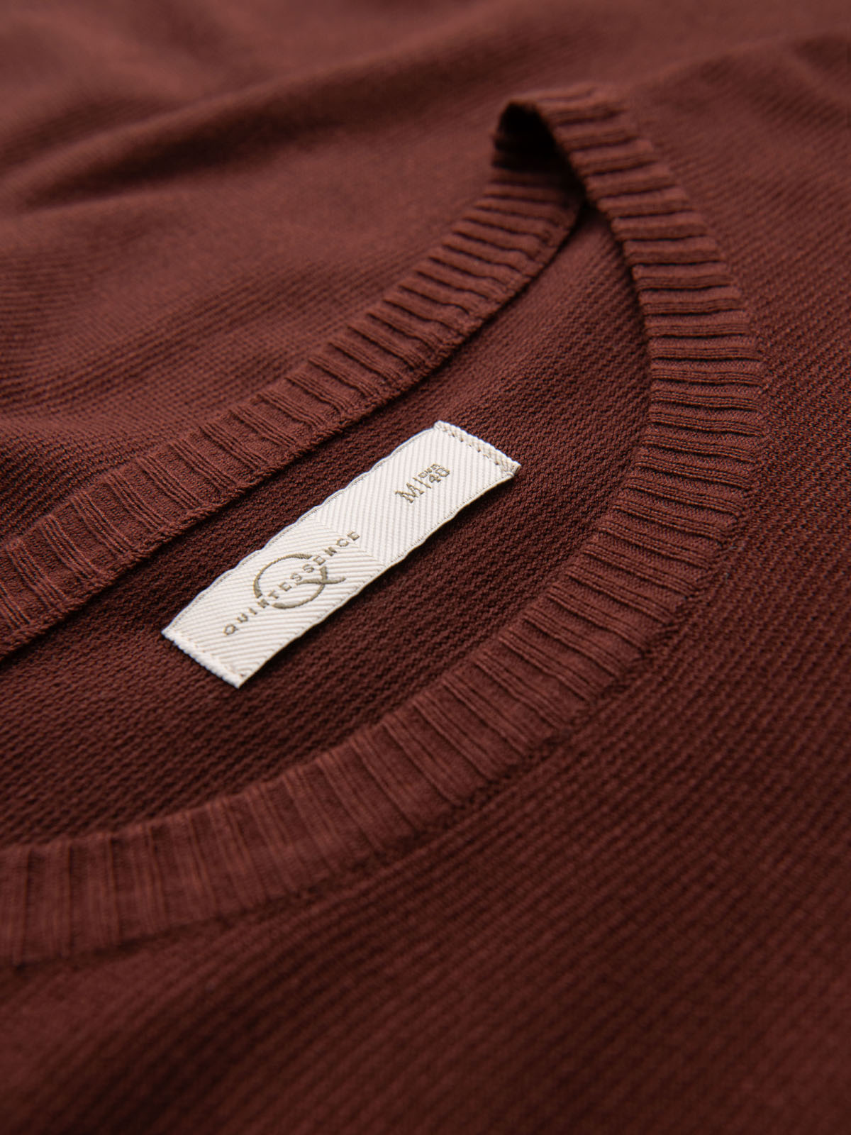 Ombre Men's classic knitted shirt with ribbed cuffs - warm brown