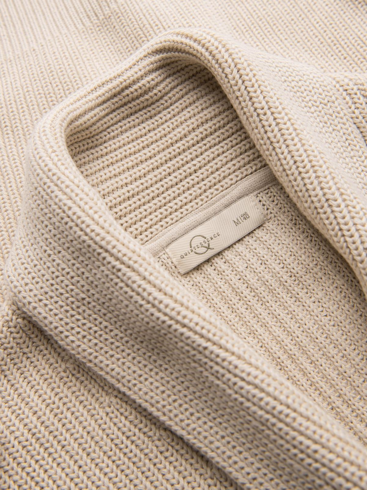 Ombre Men's cotton cardigan sweater with shawl collar - beige