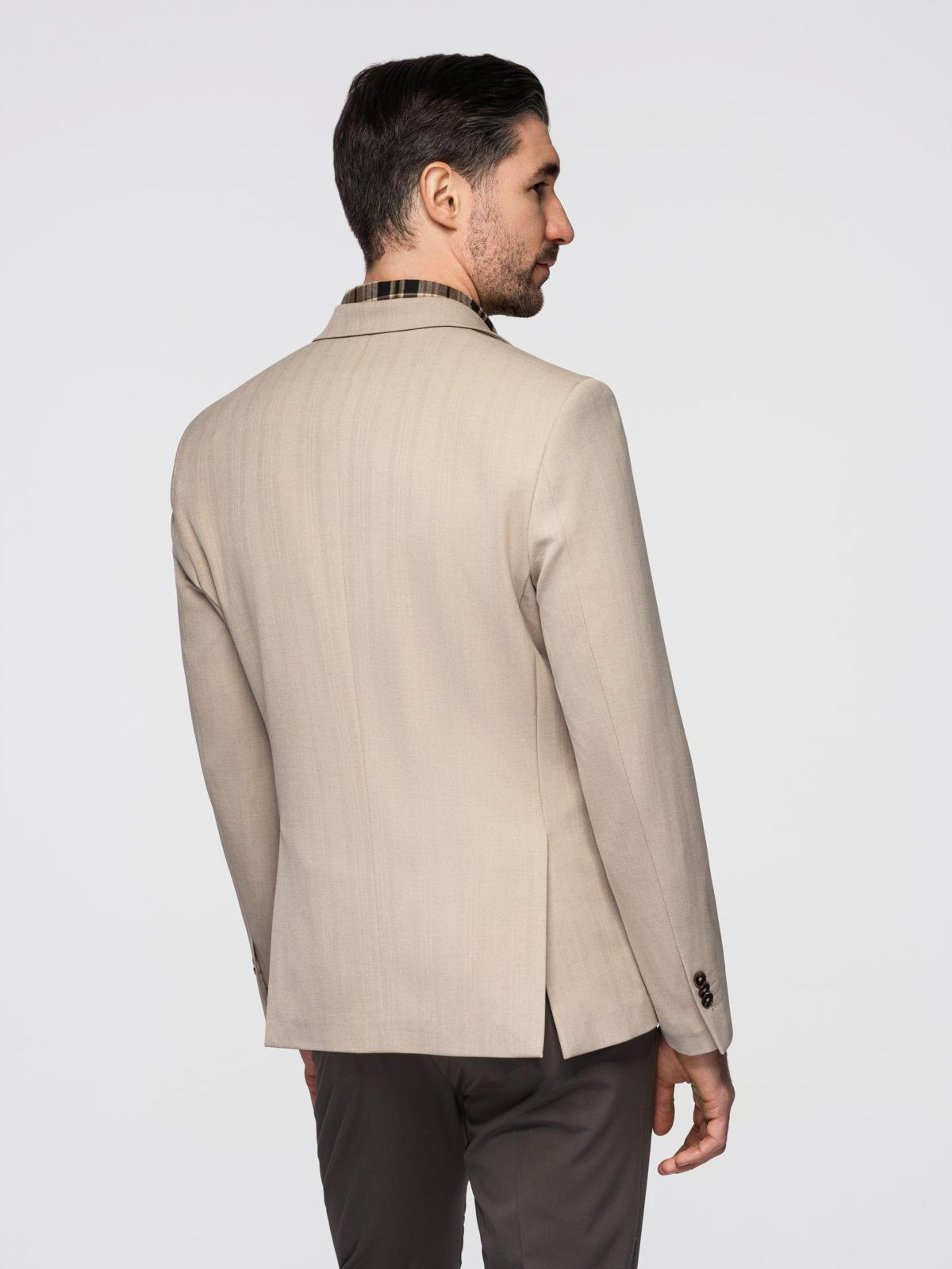 Ombre Elegant men's SLIM FIT jacket with rayon - beige
