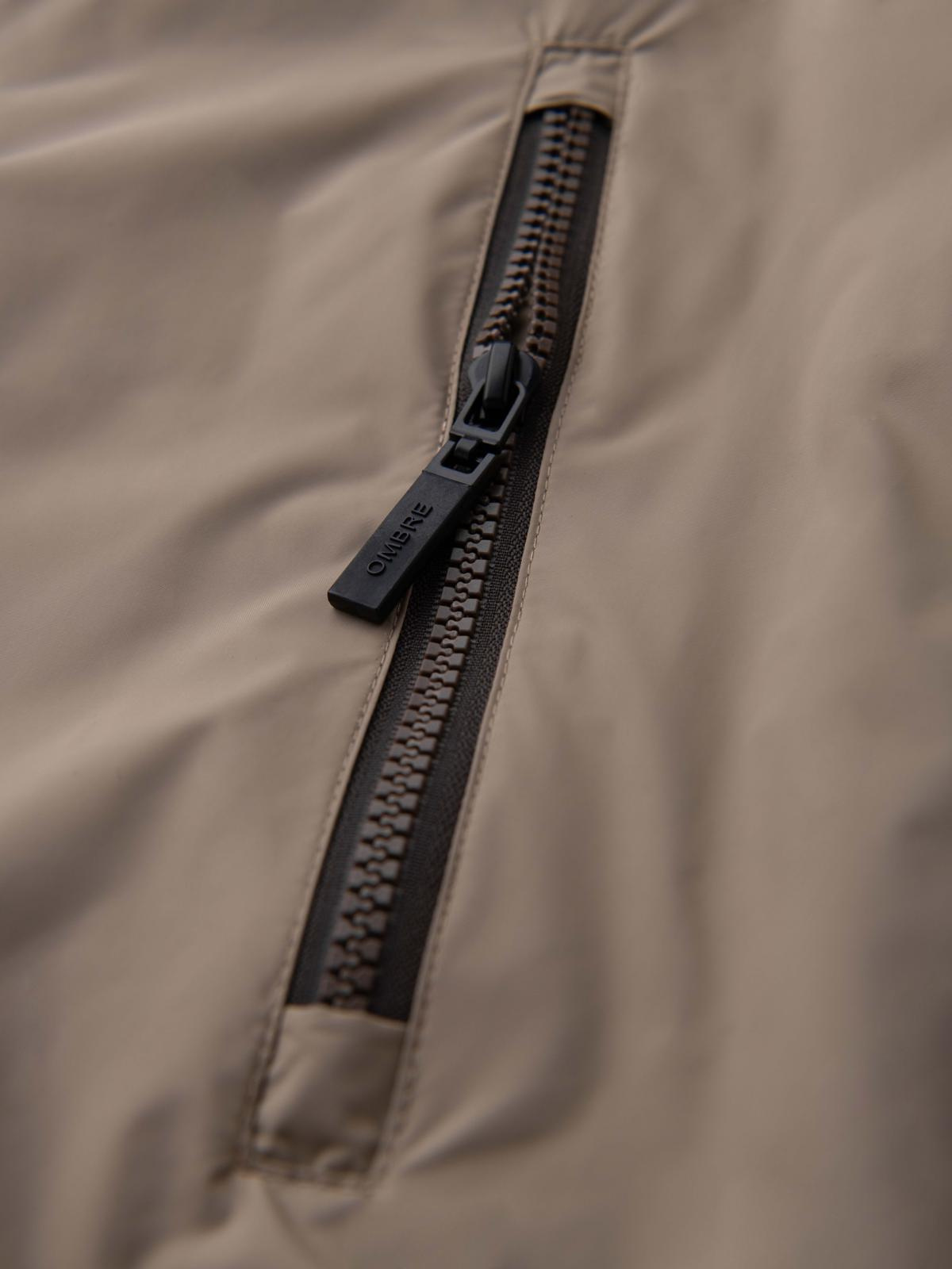 Ombre Lightweight colorful men&#039;s sports jacket with fleece - beige and dark brown