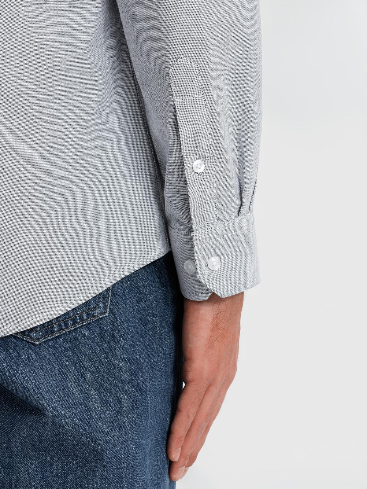 Ombre Elegant men&#039;s oxford shirt with embroidery - light grey