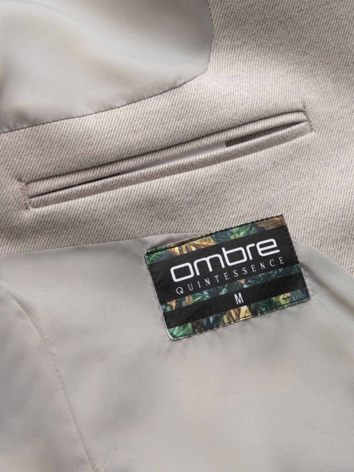 Ombre Men&#039;s melange rayon jacket with stand-up collar - beige melange
