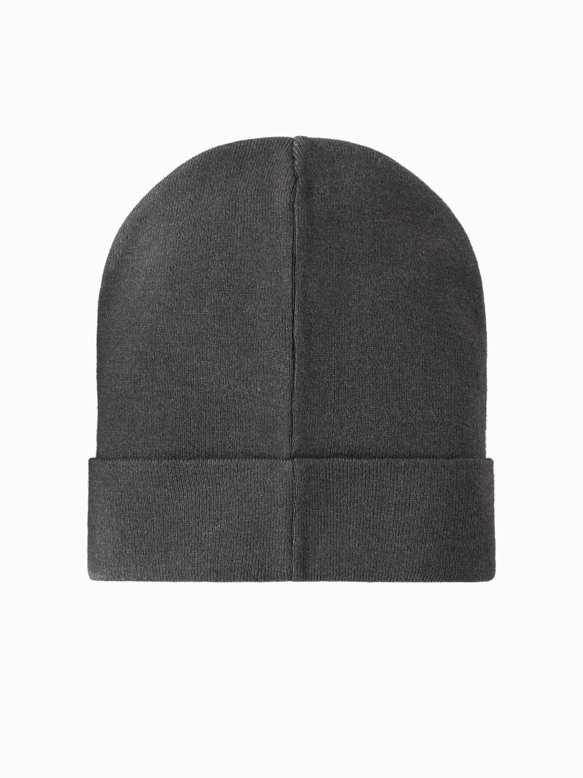 Ombre Men's knitted beanie hat with embroidered inscription - graphite