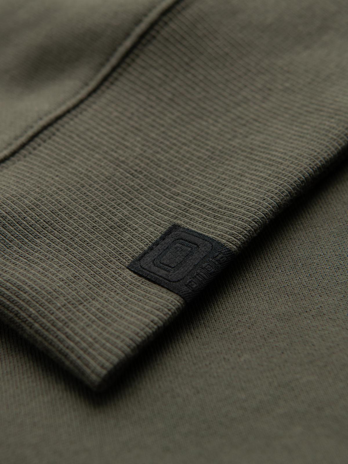 Ombre Men's sweatshirt with contrasting stripes and raglan sleeves - olive