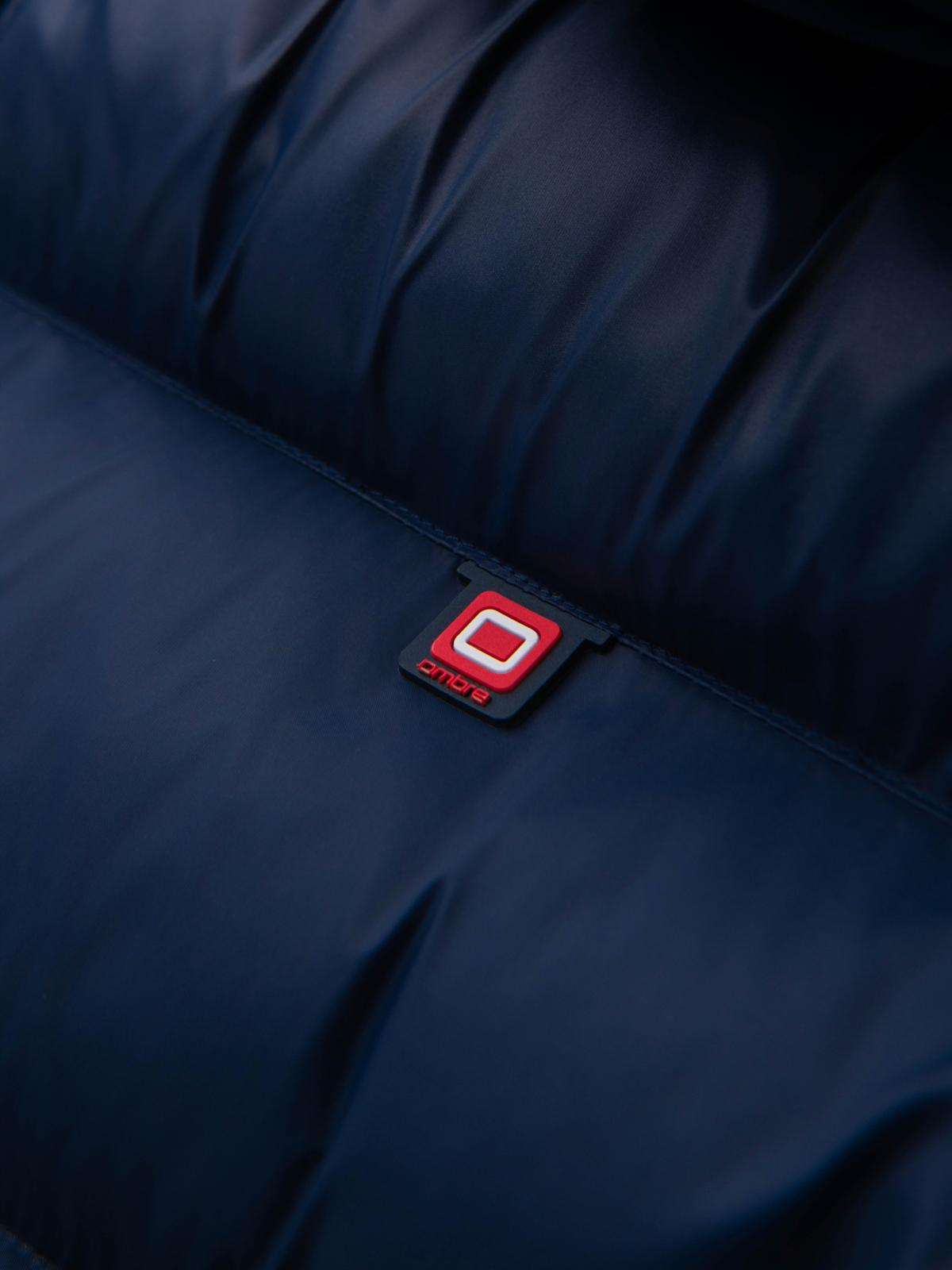 Ombre Modern men&#039;s quilted jacket of combined materials - navy blue