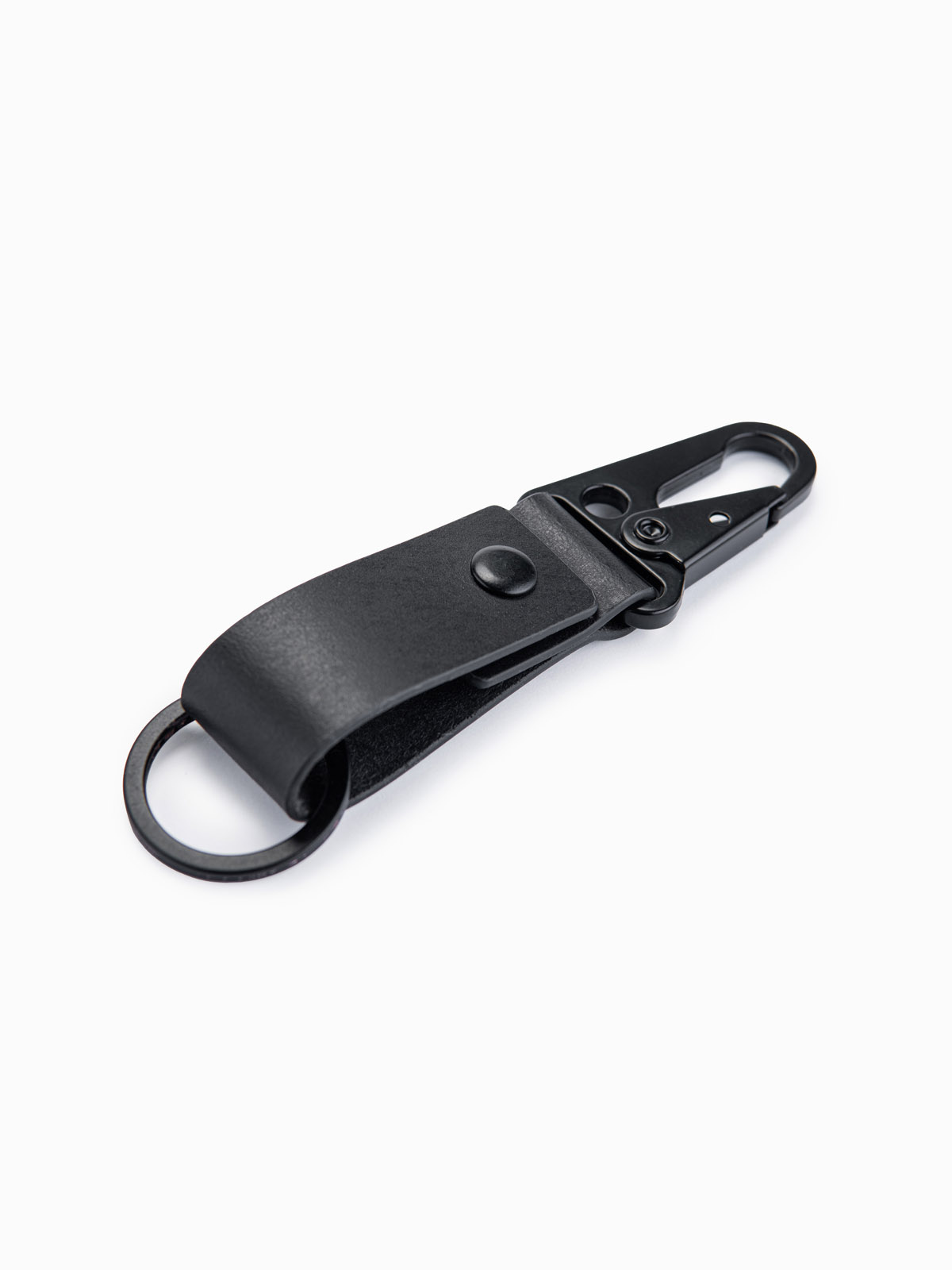 Ombre Men's key ring with snap hook - black