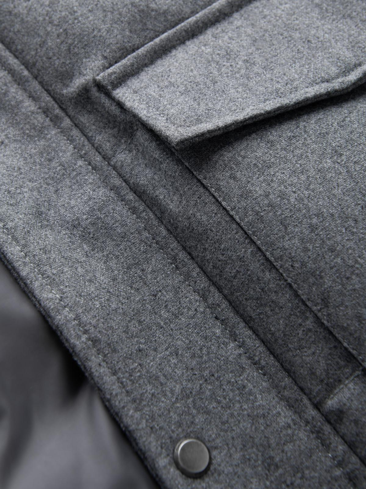 Ombre Warm long men&#039;s parka jacket with wool - grey melange