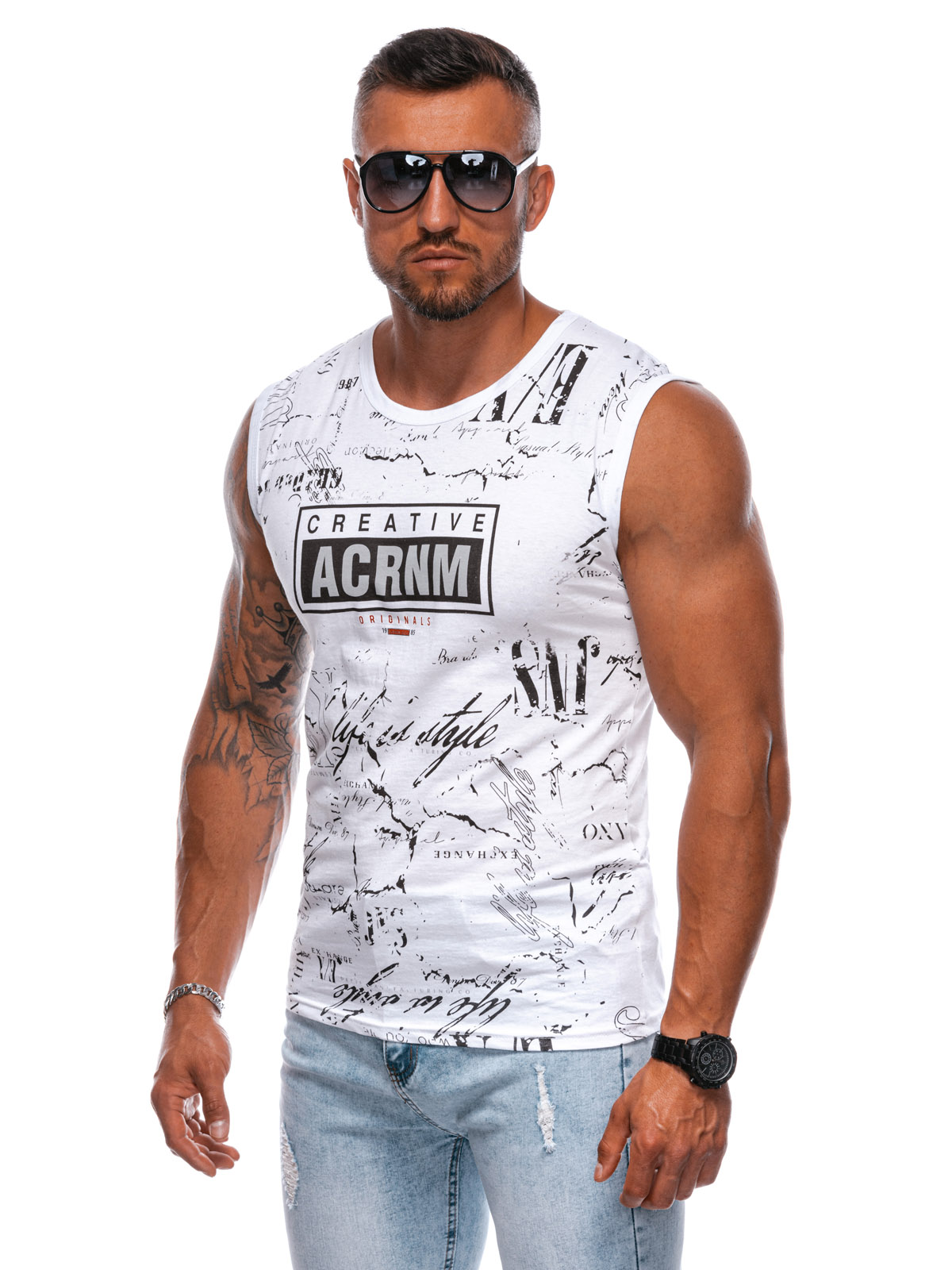 Edoti Men's printed tank top