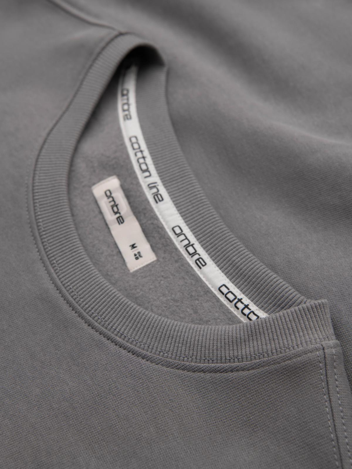 Ombre BASIC men&#039;s sweatshirt with round neckline - grey