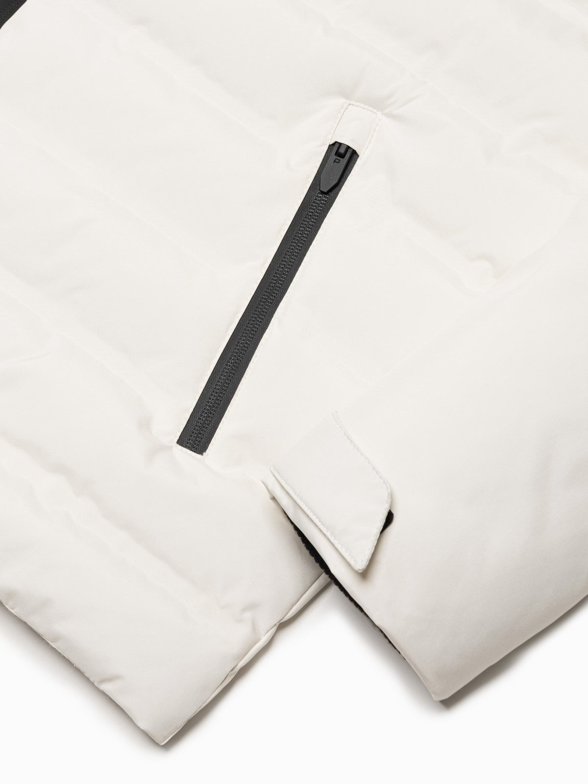 Ombre Men's winter jacket with detachable hood - cream