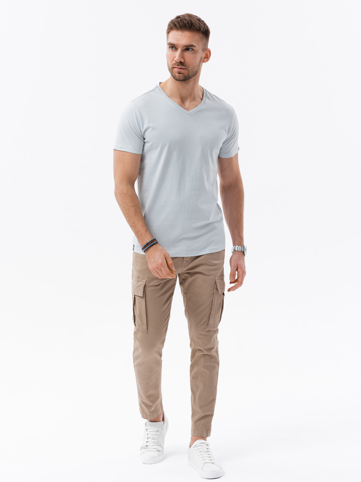 Ombre BASIC classic men's tee-shirt with a serape neckline