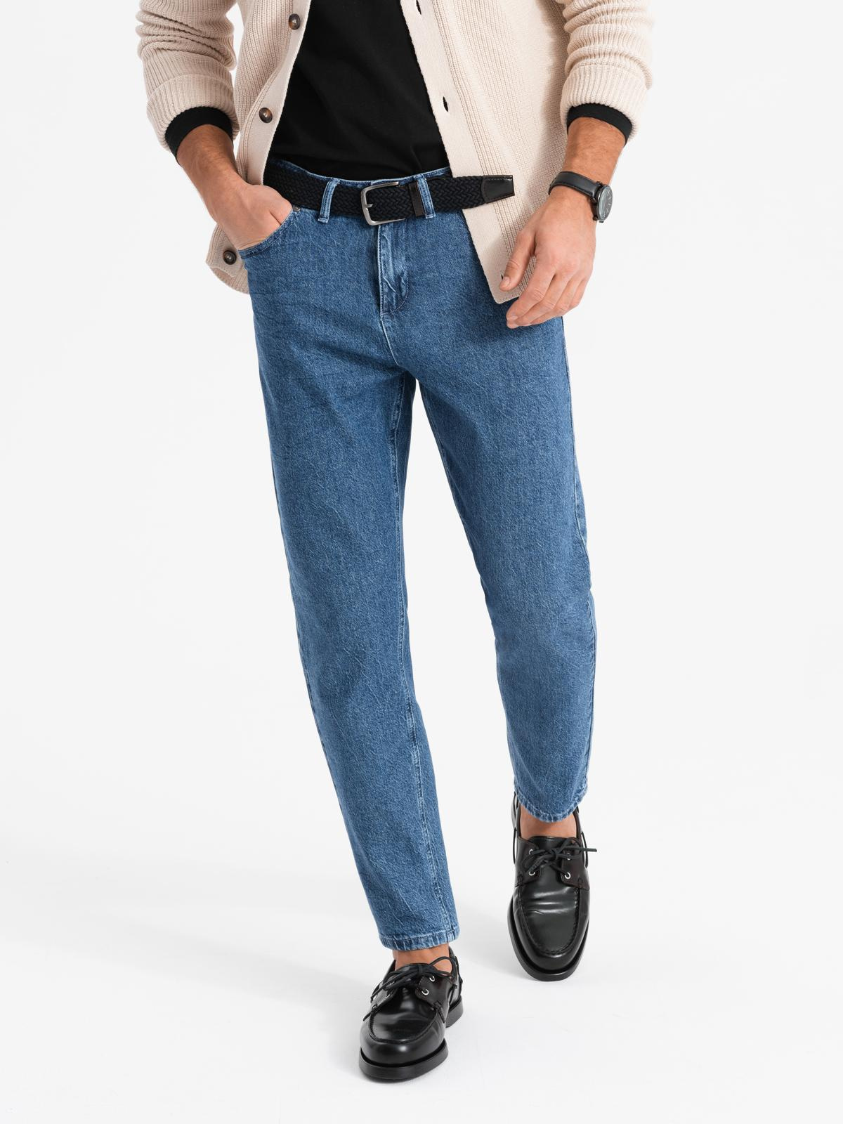 Ombre Marbled men&#039;s denim pants CARROT FIT - dark blue