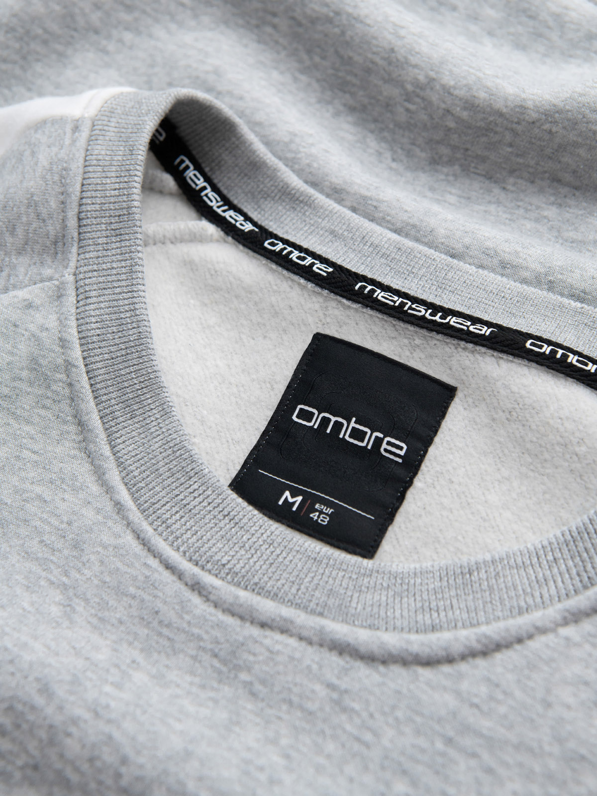 Ombre Tri-color men's sweatshirt with raglan sleeves - gray