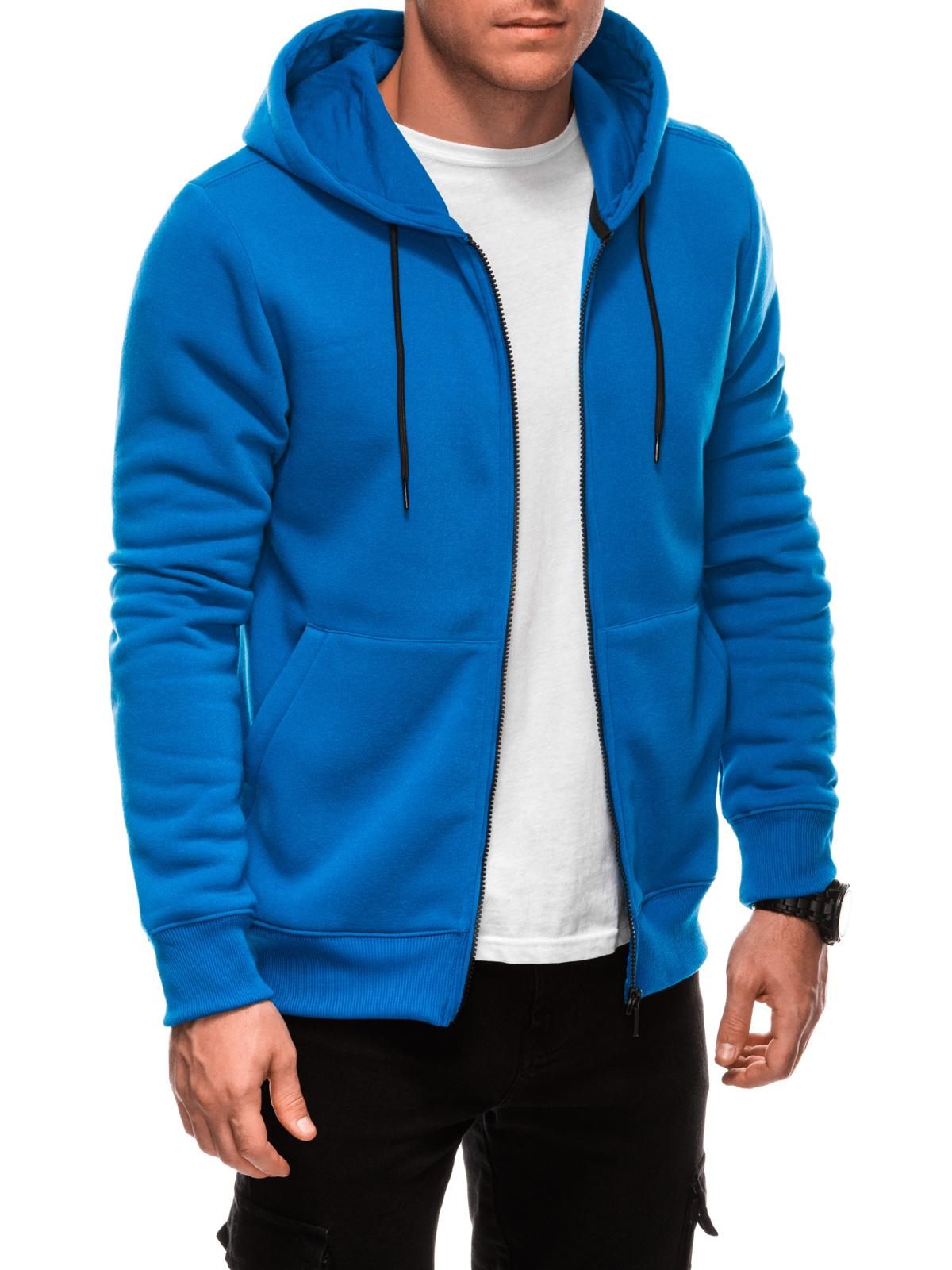 Edoti Unzipped men&#039;s BASIC hooded sweatshirt - blue