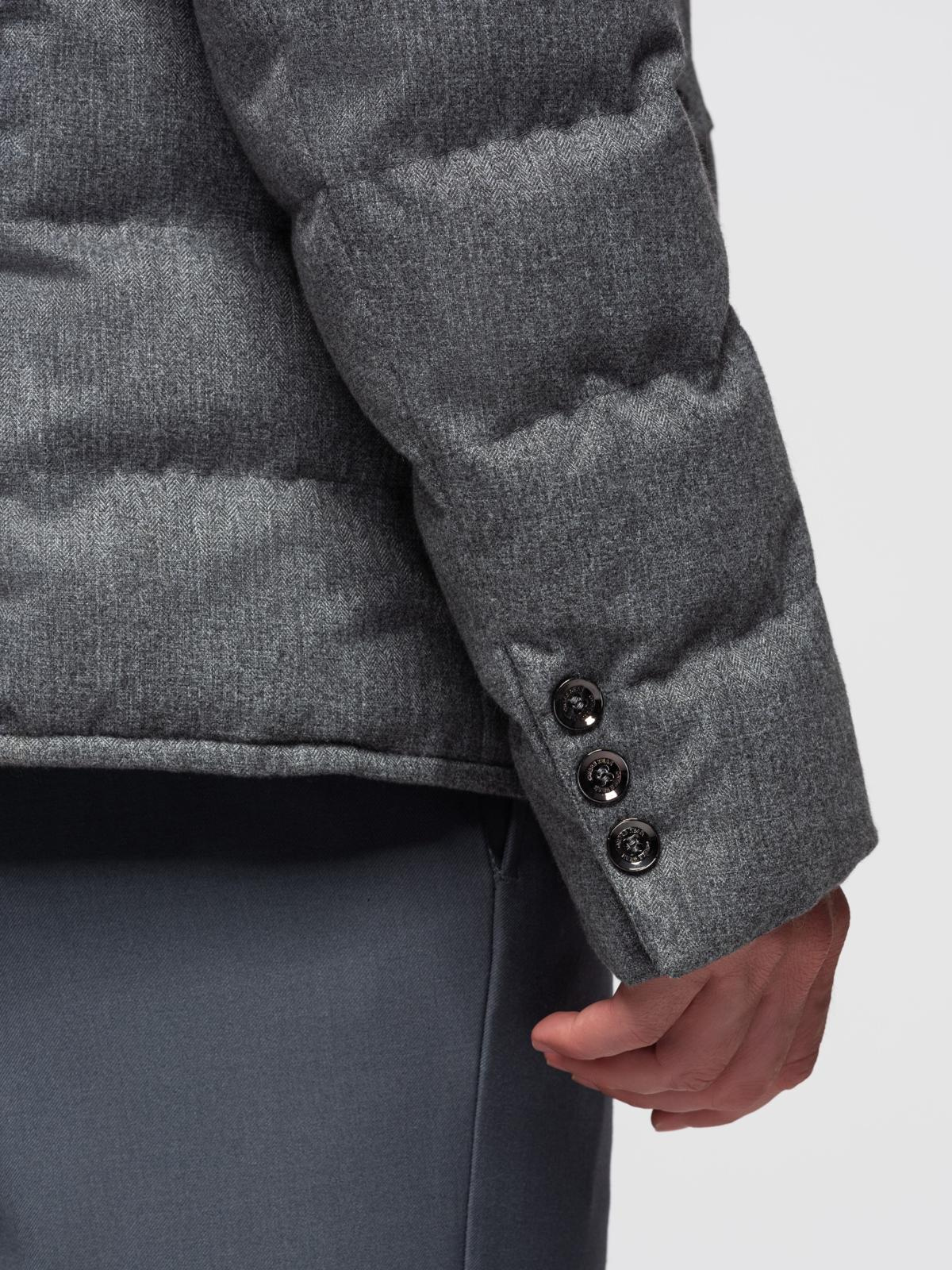 Ombre Men&#039;s jacket with a jacket cut with a fleece lining - gray