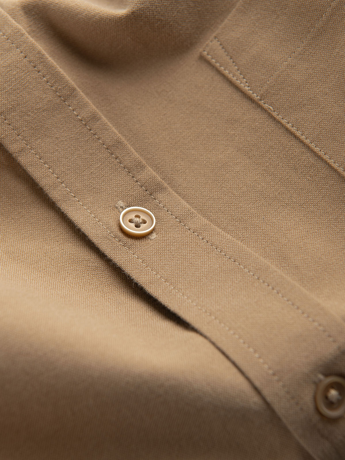 Ombre Men's REGULAR FIT cotton shirt with pocket - light brown