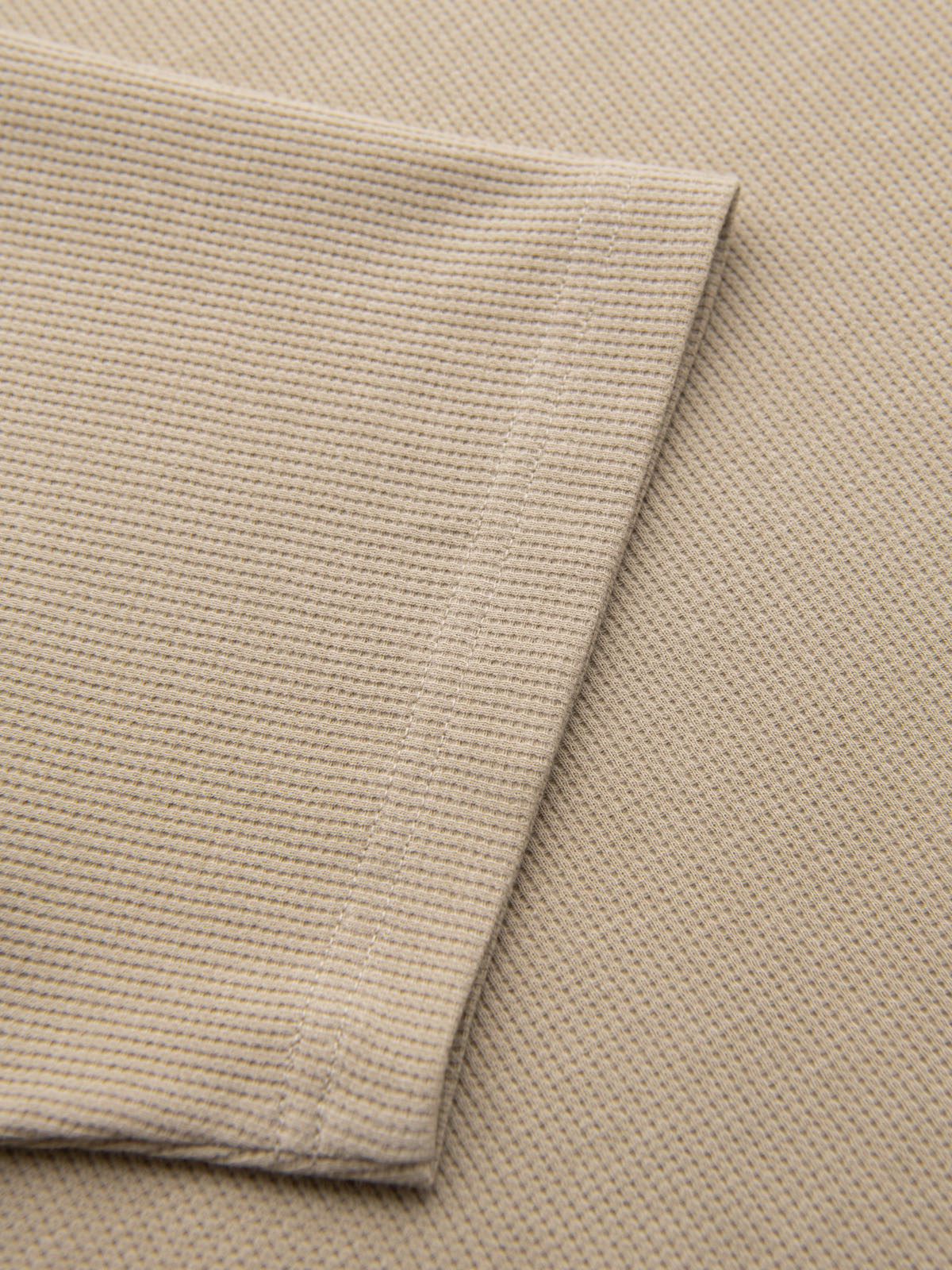 Ombre Men's waffle-textured T-shirt with round neckline - sand