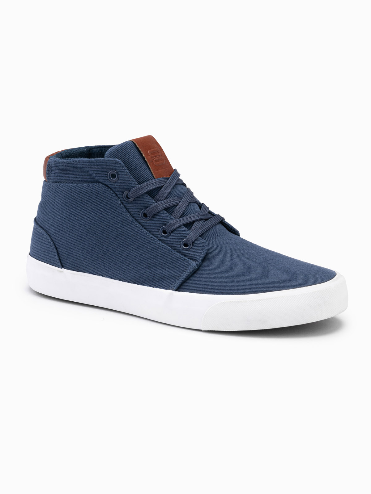 Ombre Men&#039;s high-top sneakers in cotton canvas - dark blue