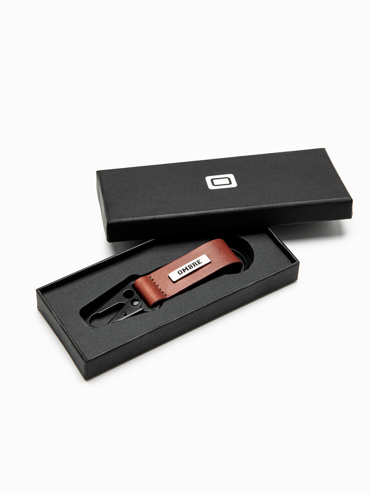 Ombre Men's key ring with snap hook - black