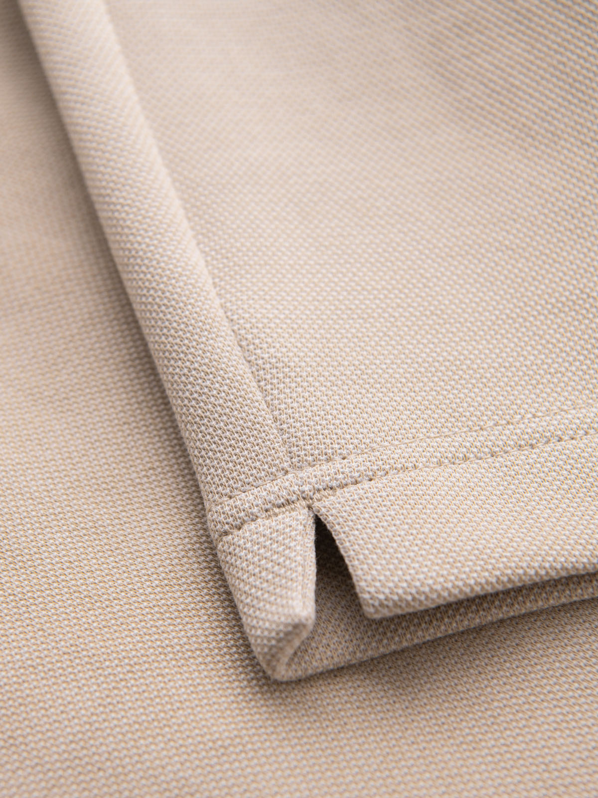 Ombre Men's SLIM FIT short shorts in melange structured knit - sand