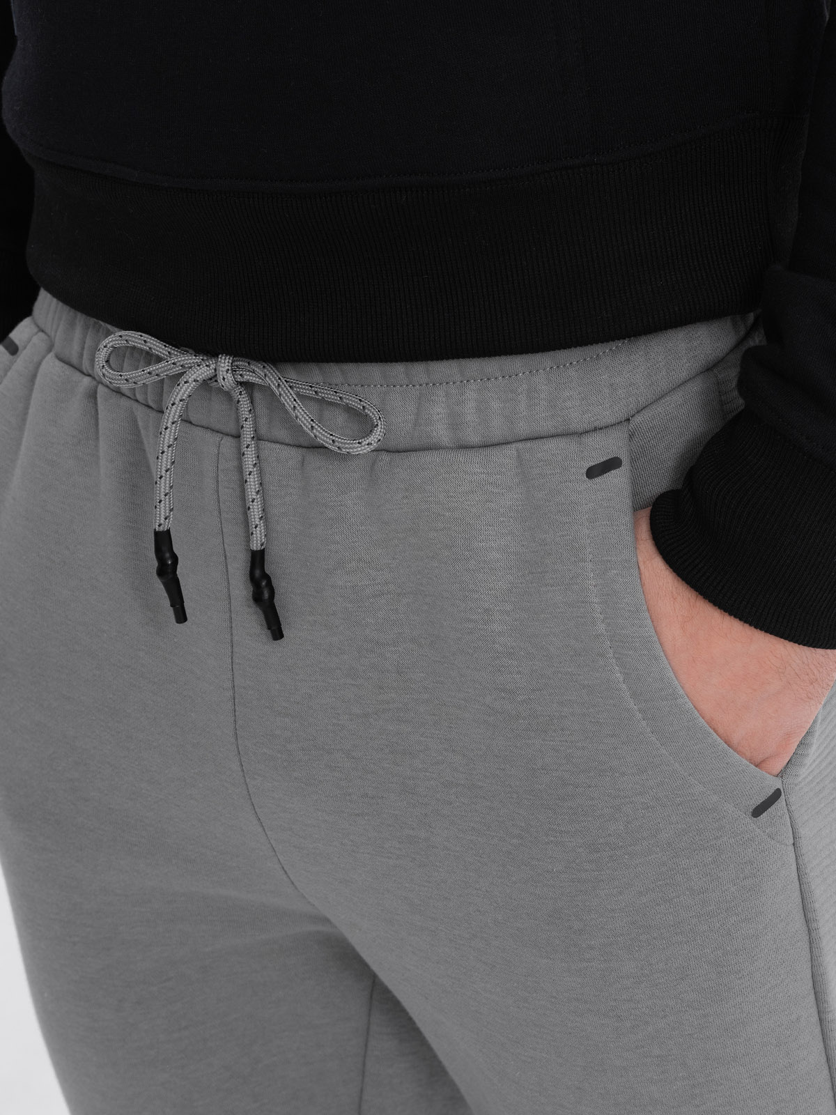 Ombre Men's sweatpants with contrast stitching - gray