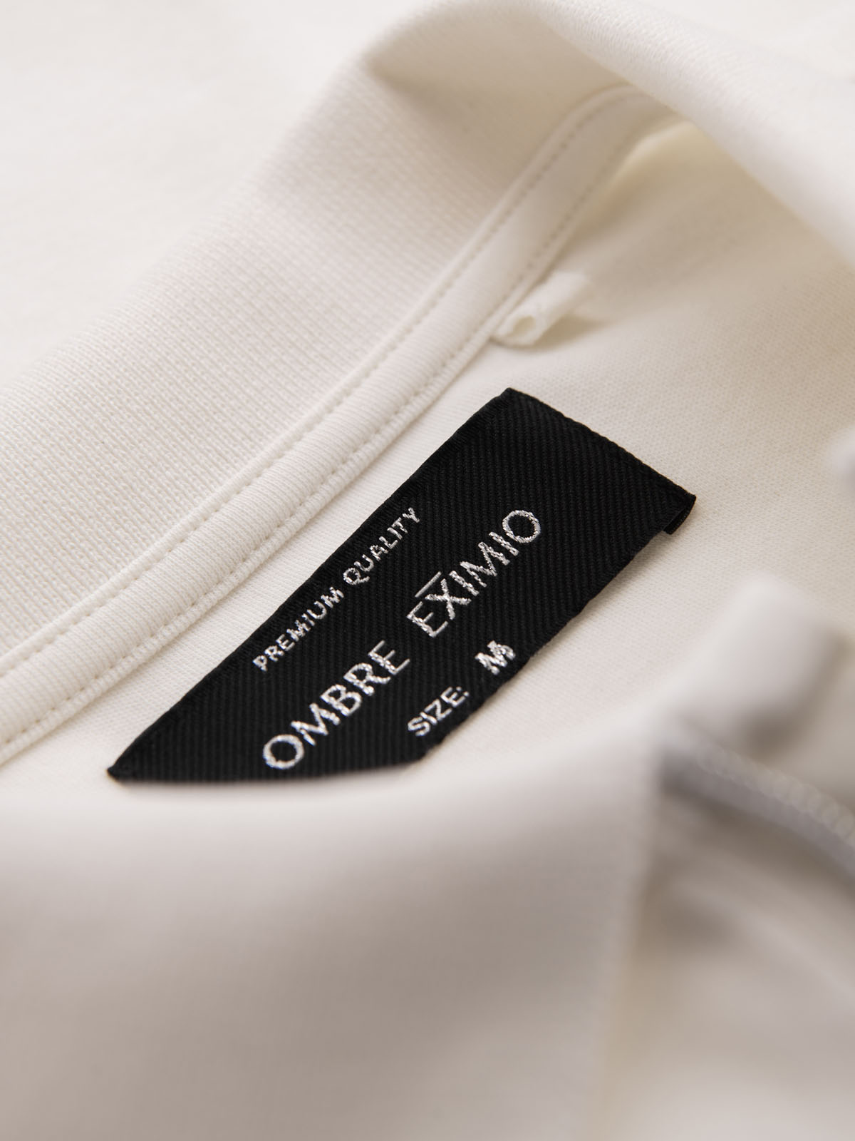 Ombre Men's polo shirt with zipper neckline - white