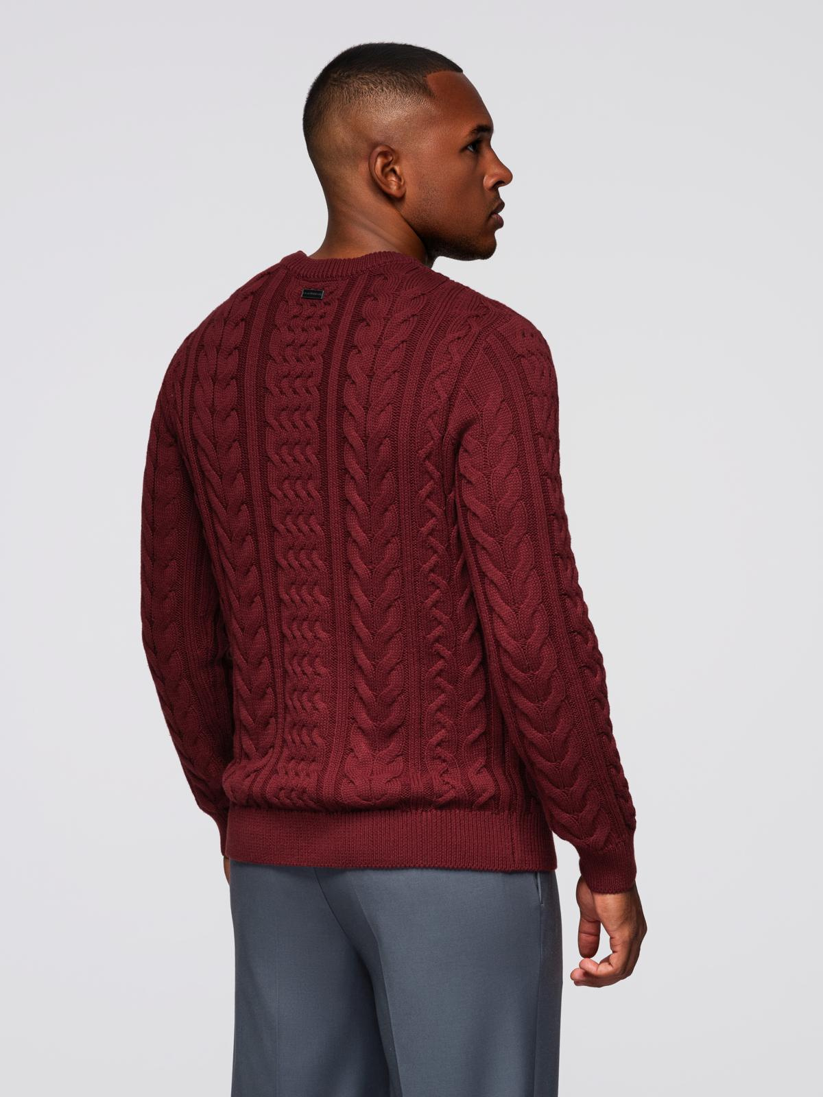 Ombre Elegant men&#039;s sweater with interesting weave - maroon