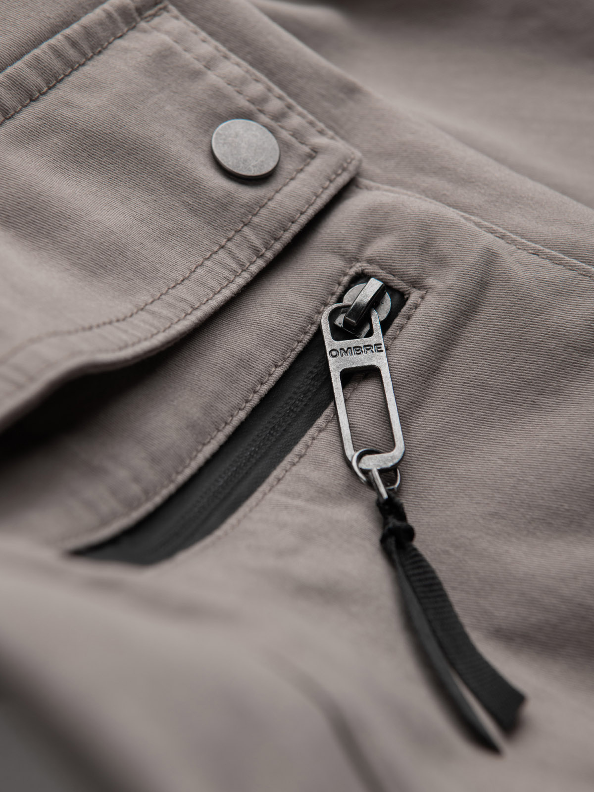 Ombre Men's JOGGER pants with zippered cargo pockets - dark beige