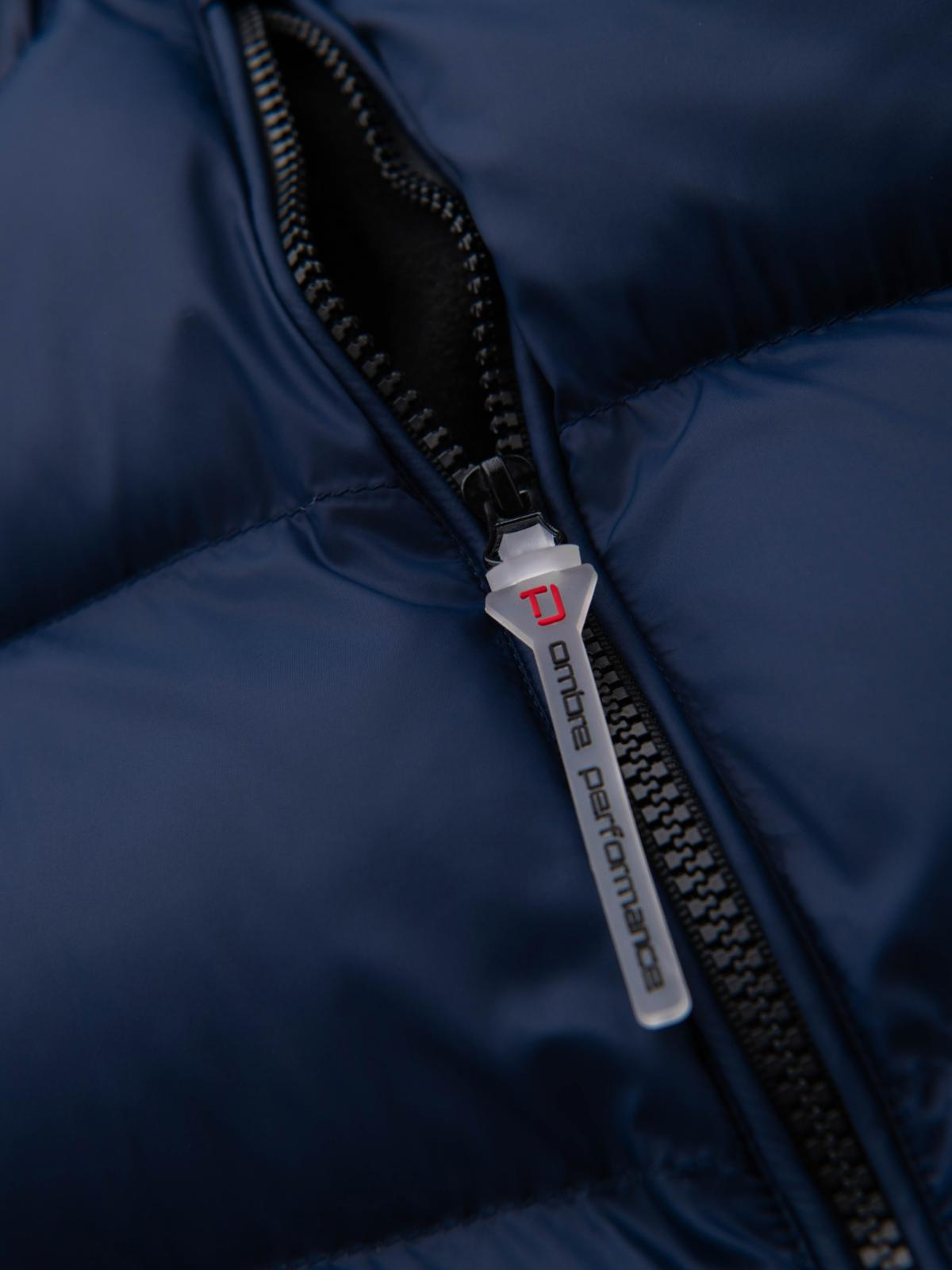 Ombre Modern men&#039;s quilted jacket of combined materials - navy blue