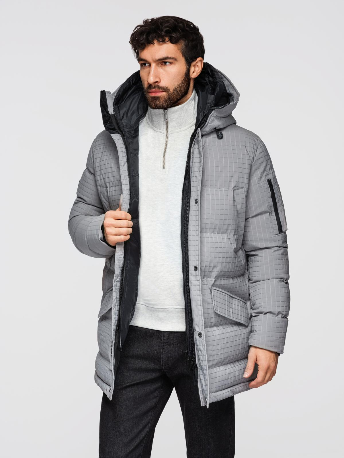 Ombre Outdoor long men's parka jacket - gray