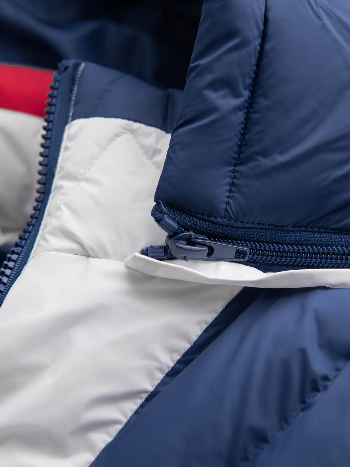 Ombre Men's colorful retro sports jacket - blue and white