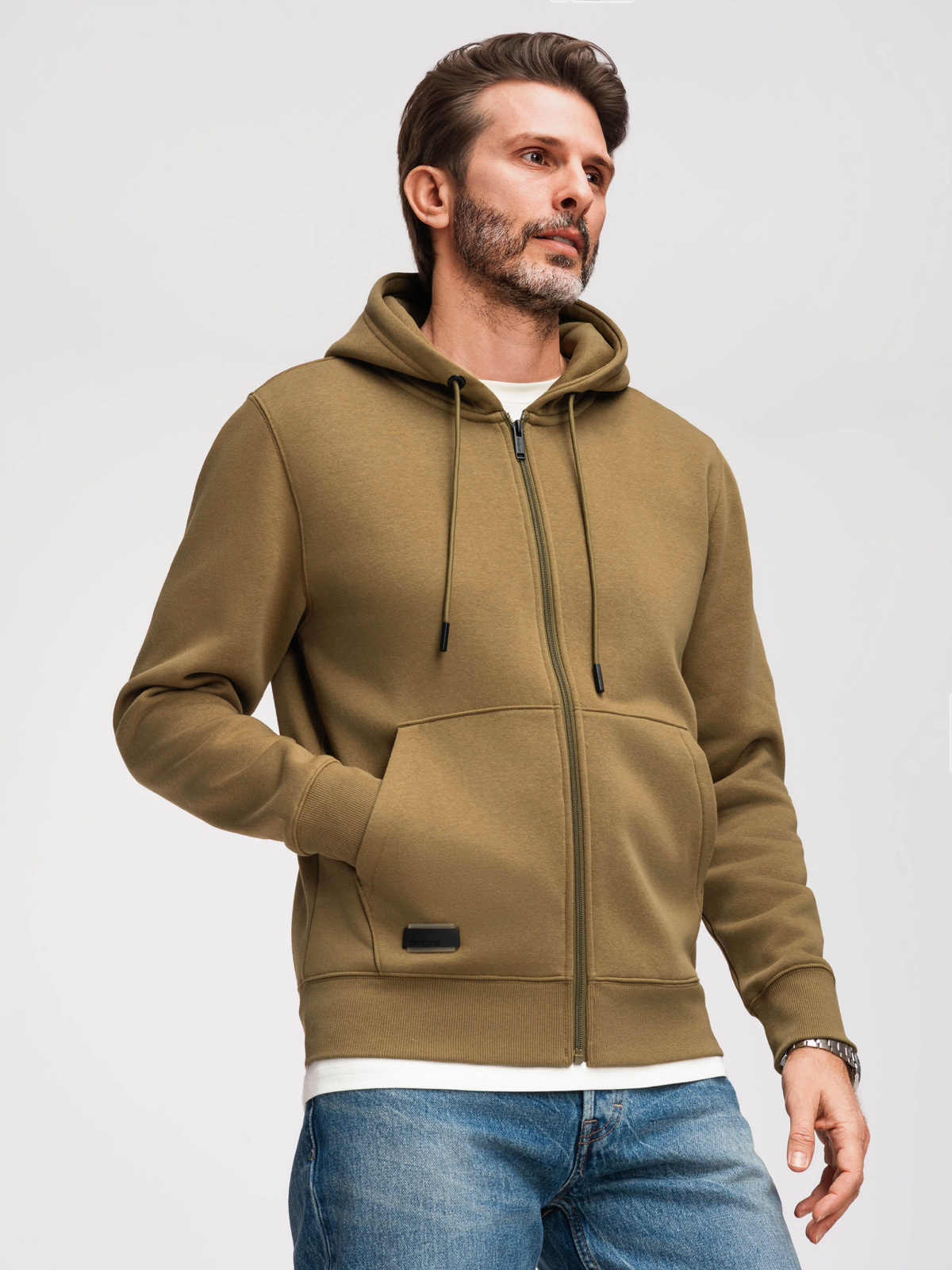 Ombre BASIC men's cotton stretch sweatshirt - olive