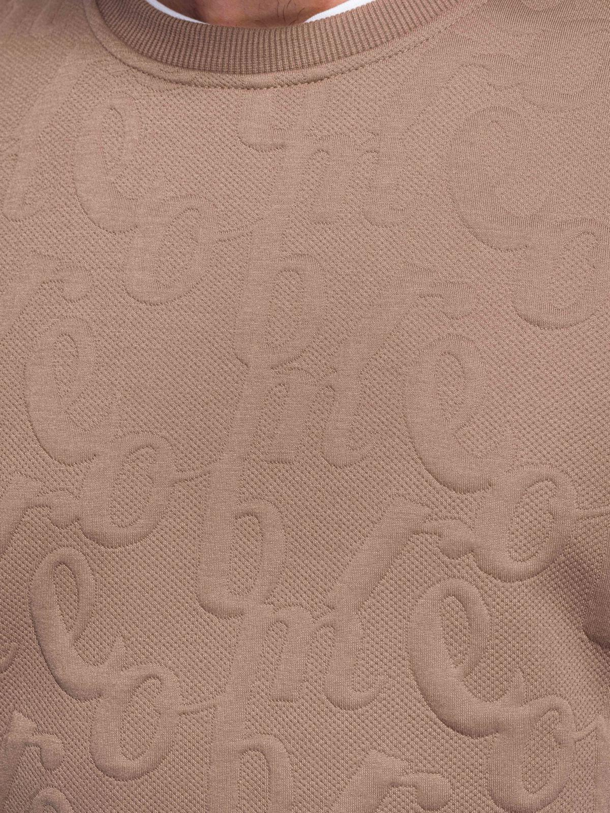 Ombre Men's RELAXED FIT sweatshirt with embossed letters - brown