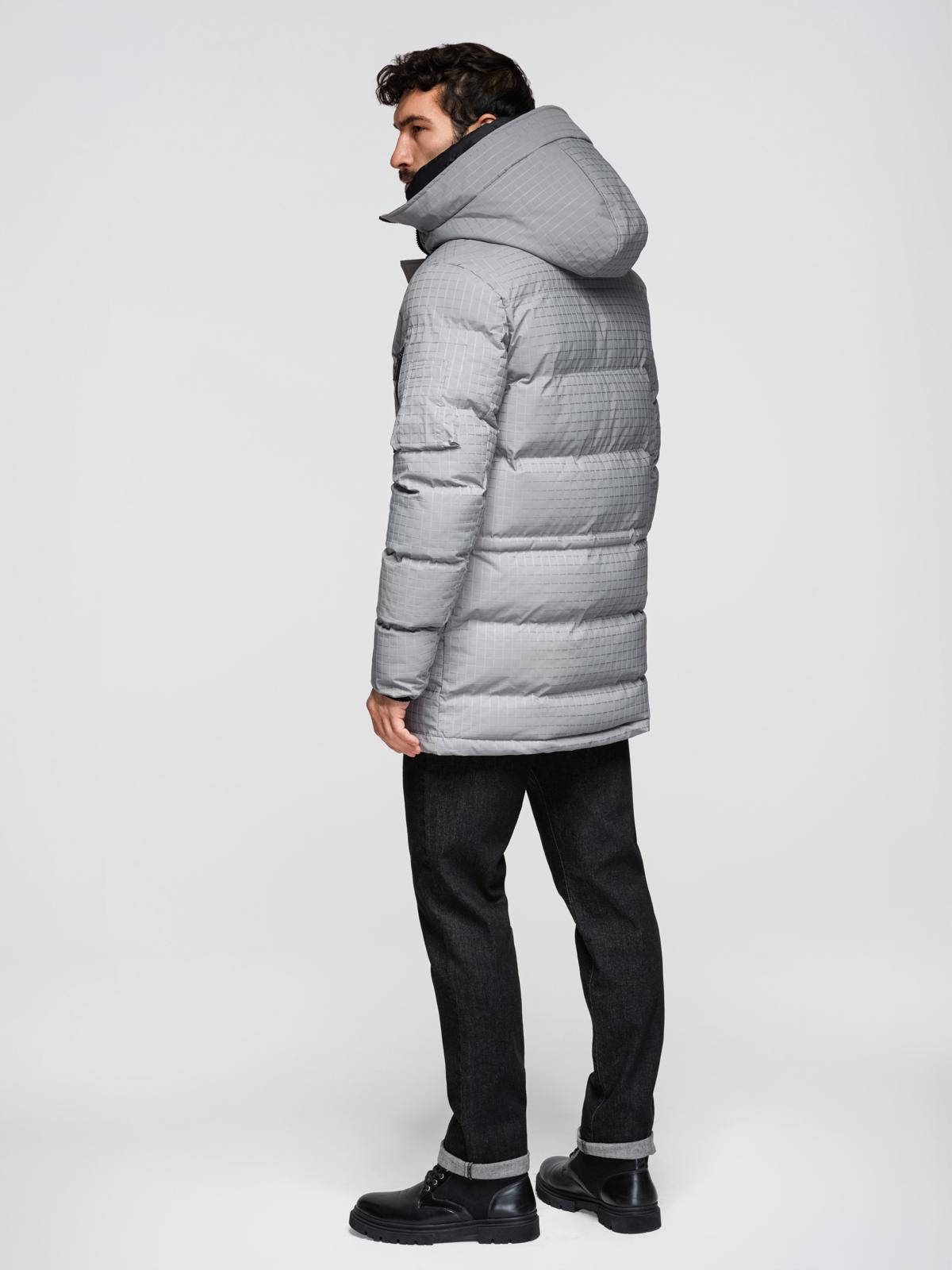 Ombre Outdoor long men's parka jacket - gray
